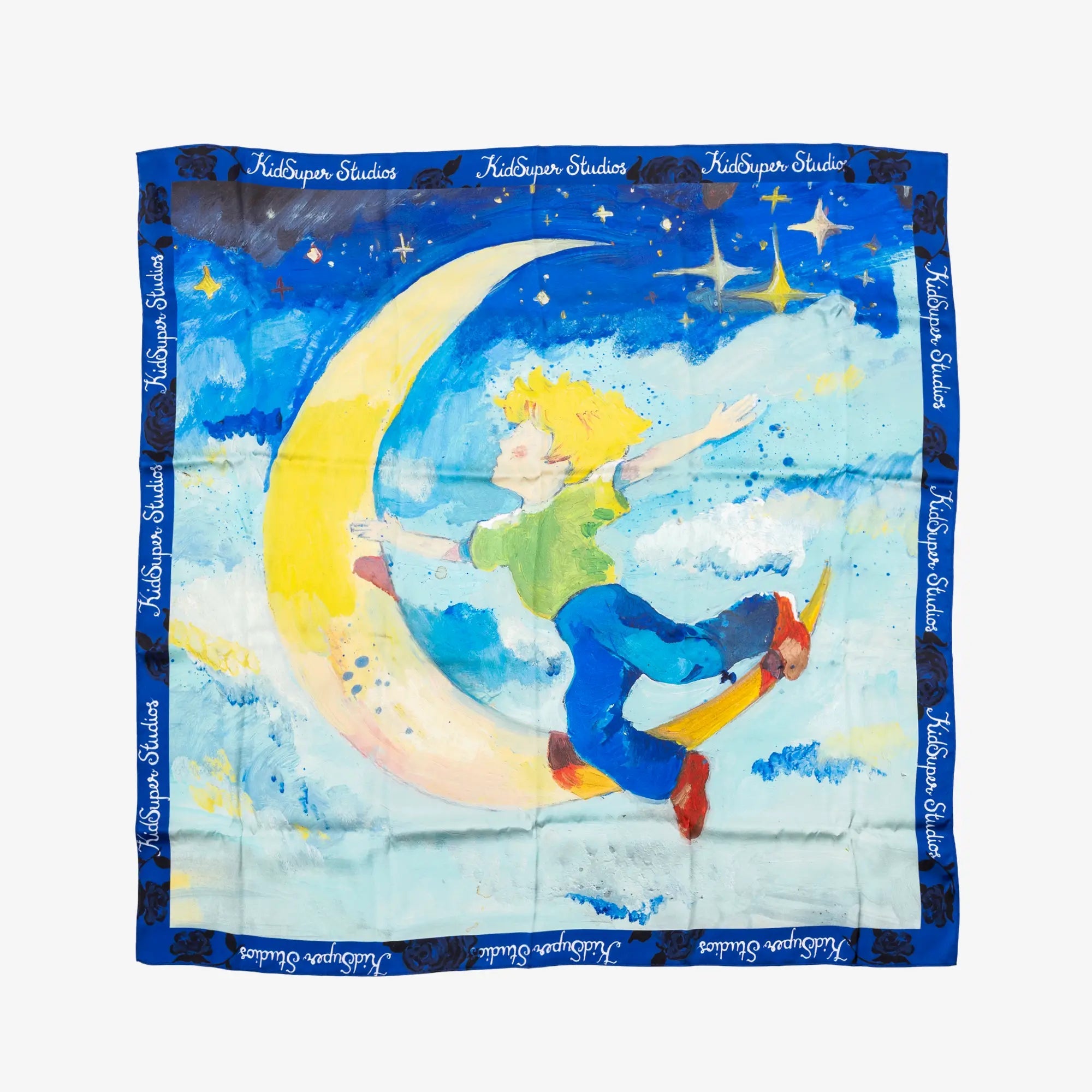 KidSuper The Boy Who Jumped the Moon Scarf Blue - 1