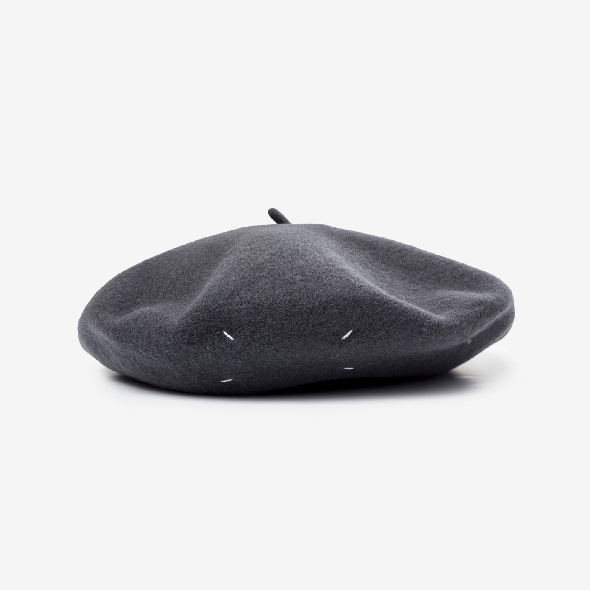 Maison Margiela Four Stitch Wool Beret Carbon Grey-3