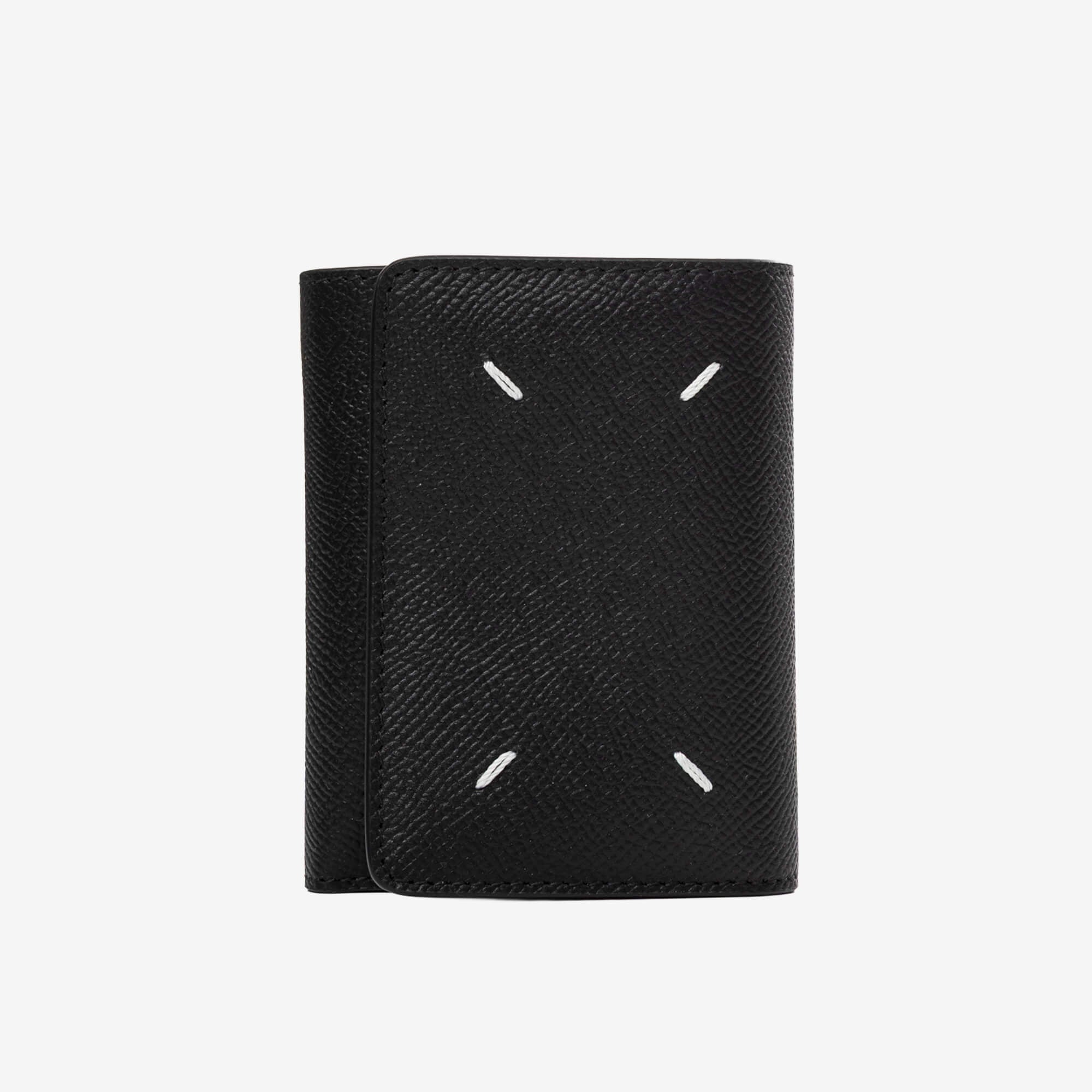 Maison Margiela Four Stitches Clip 3 Zip Wallet Black - 1