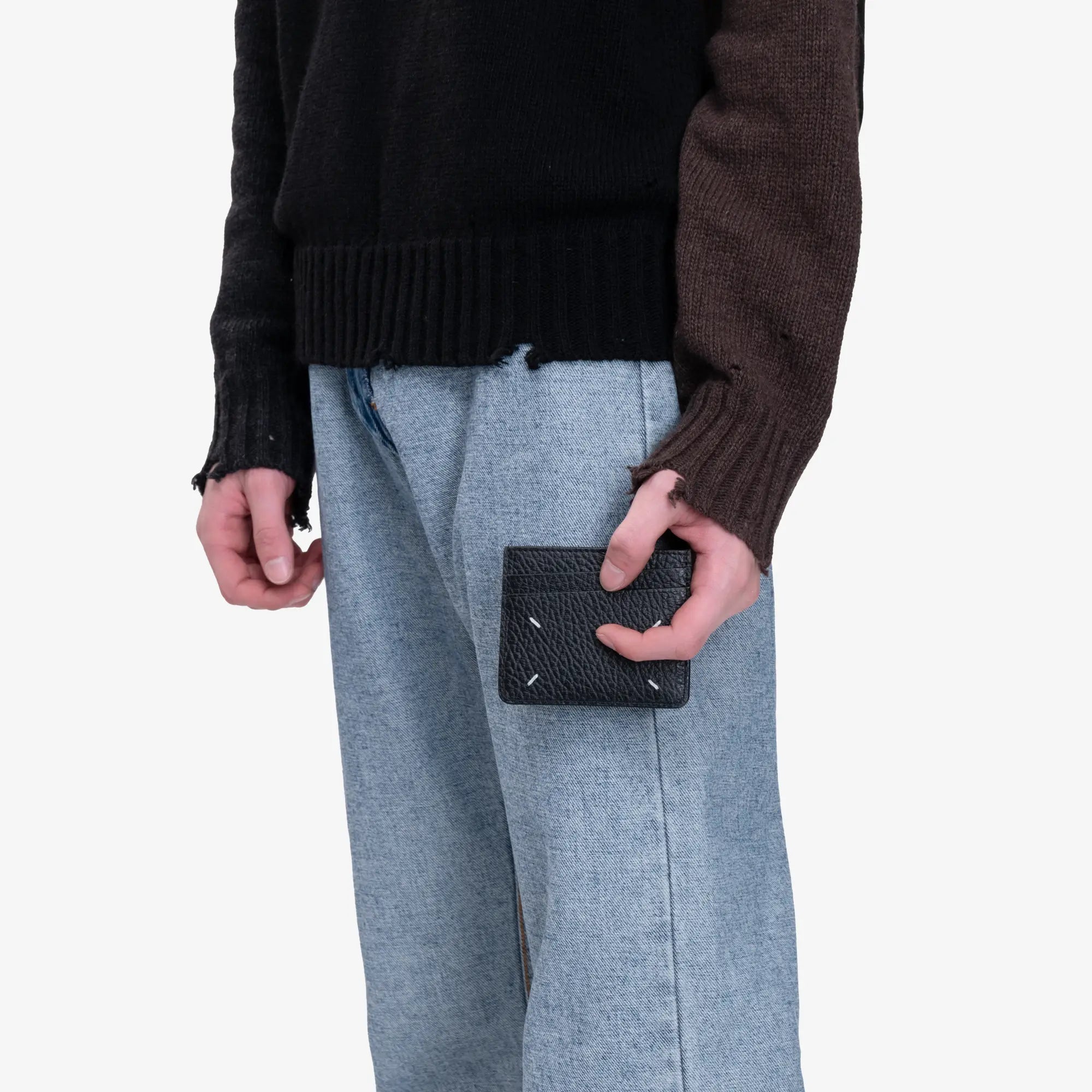 Maison Margiela Four Stitches Slim 6CC Card Holder Black - 2