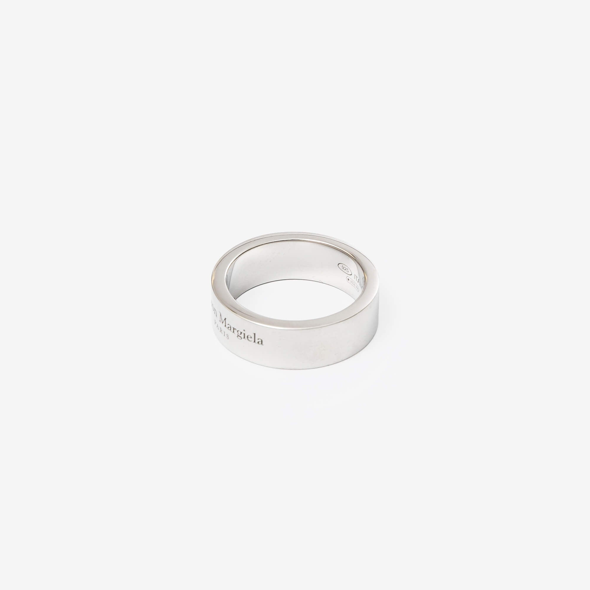 Maison Margiela Logo Reference 6.5mm Ring Polished Silver Rhodium-3