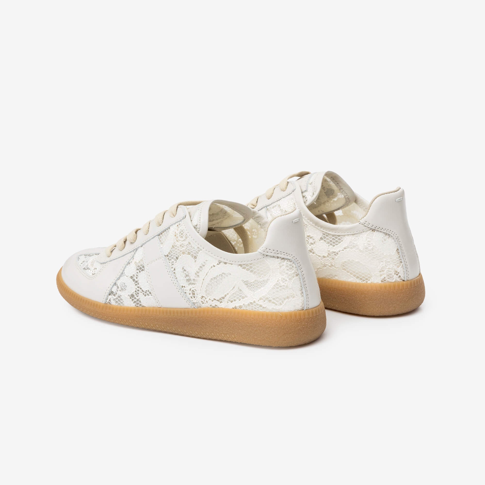Maison Margiela Womens Replica Lace Sneakers White-2