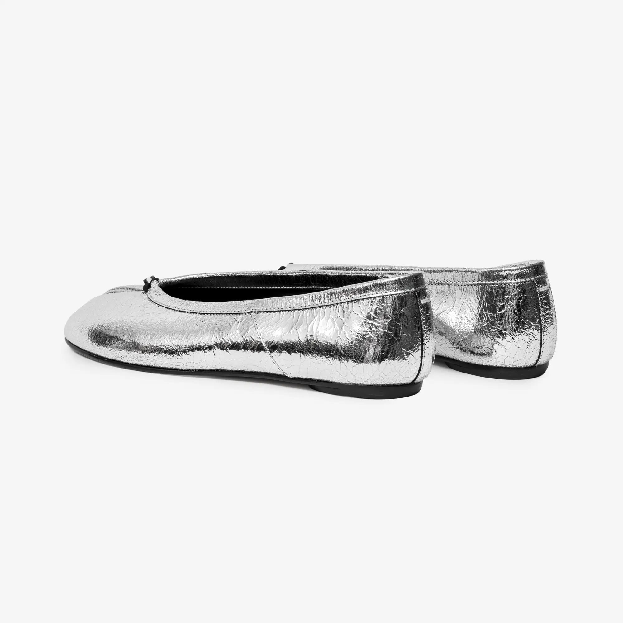 Maison Margiela Womens Tabi Broken Mirror New Ballerina Silver - 4
