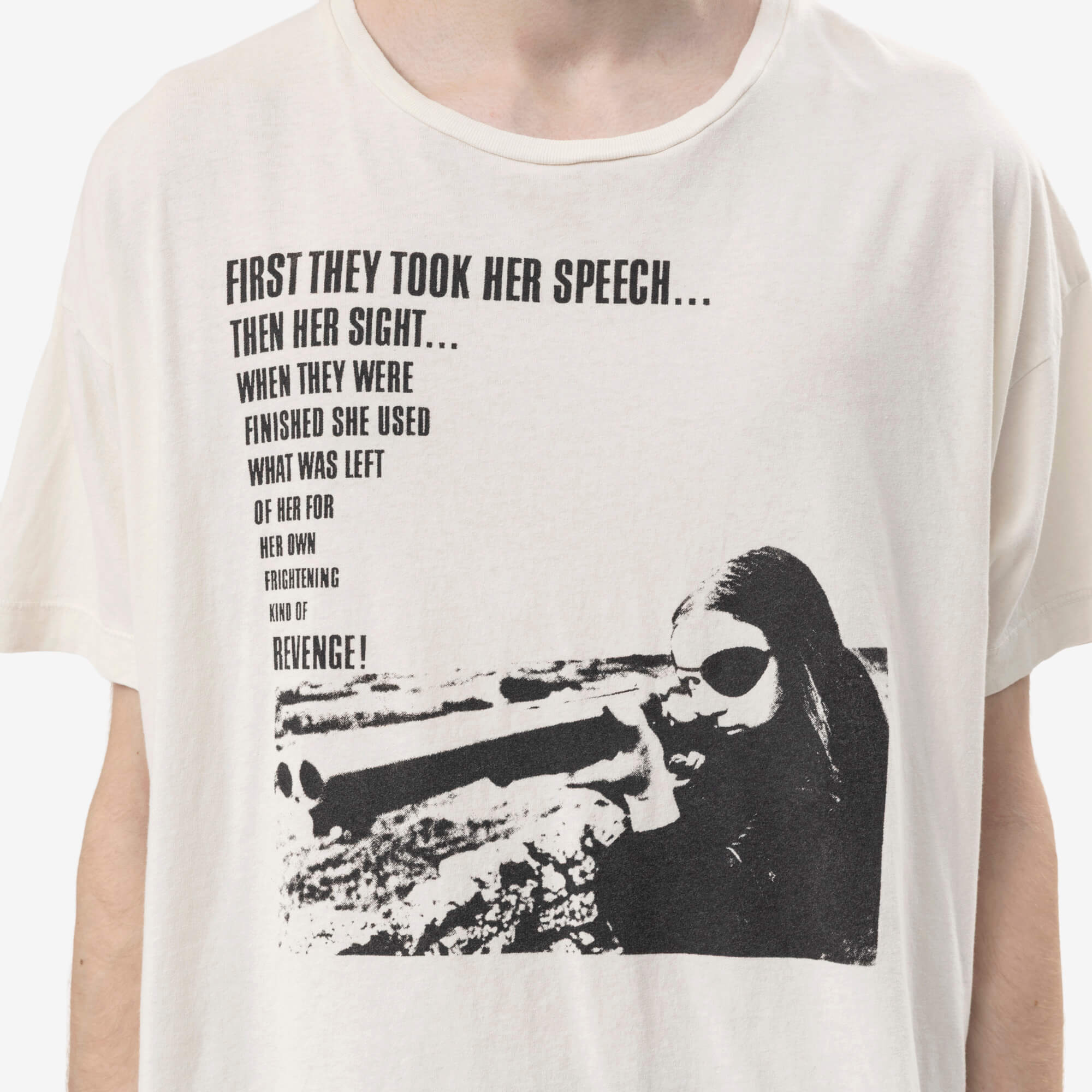 Marking Distance Distressed One Eye T-Shirt Natural White-5