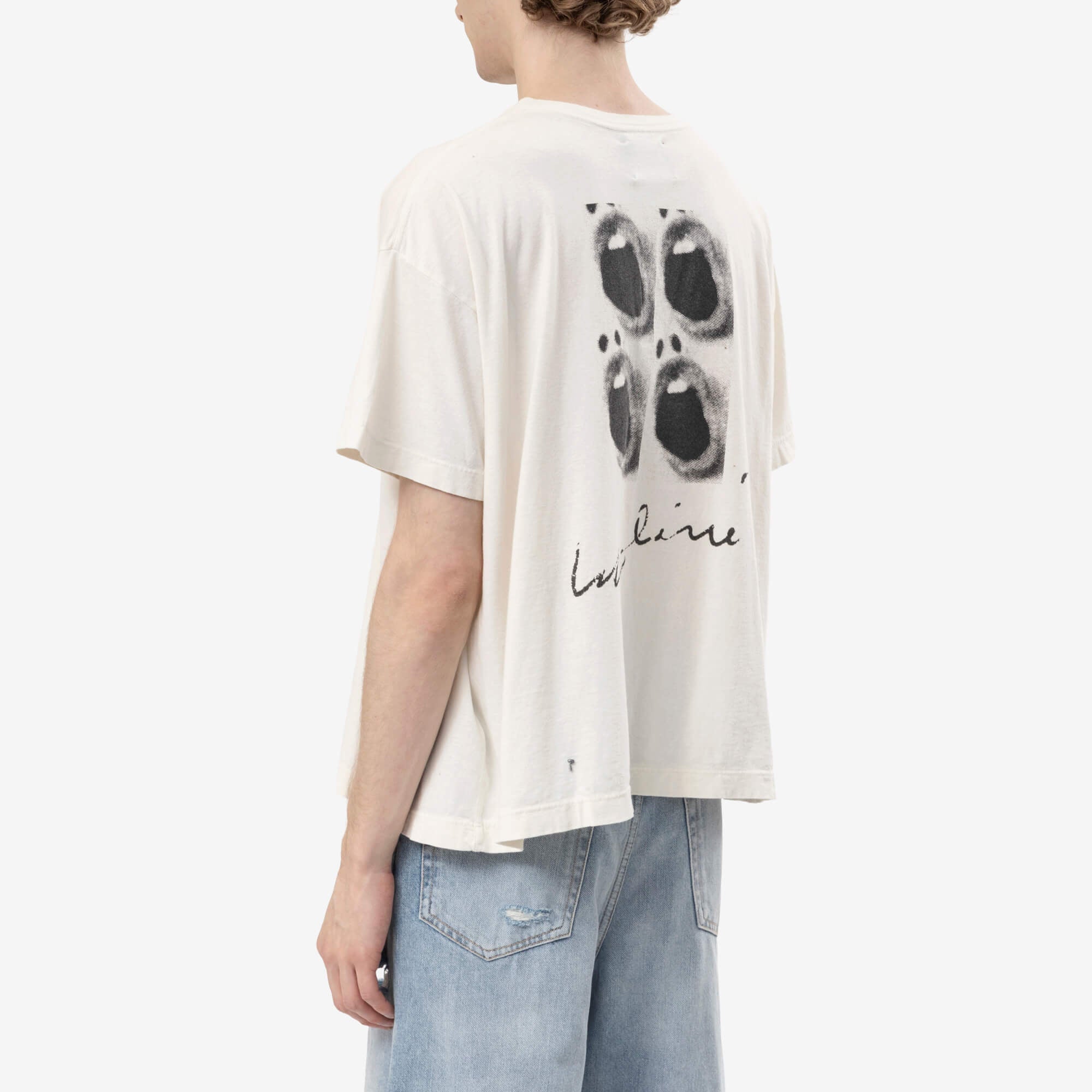 Marking Distance Distressed Salo T-Shirt Natural White-4