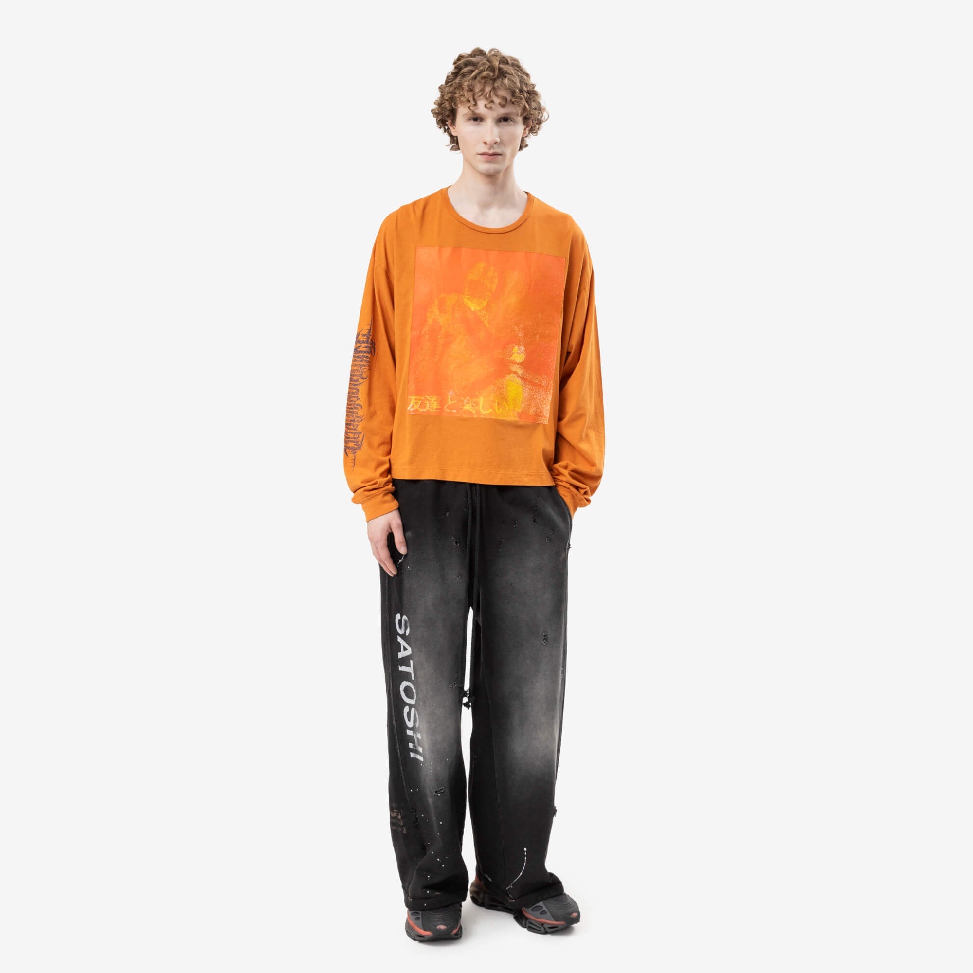 Marking Distance Fun with Friends Long Sleeve T-Shirt Safety Orange-2