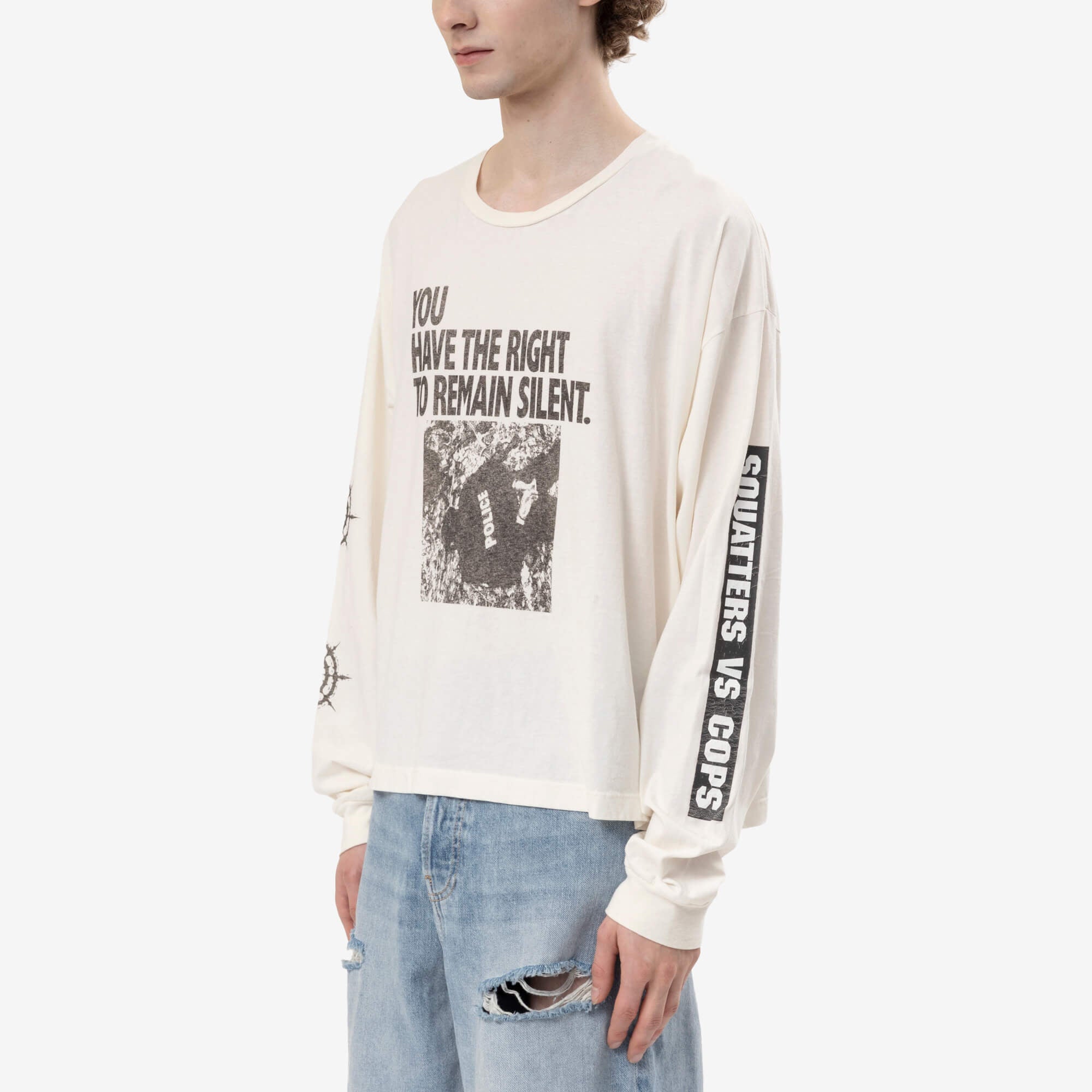 Marking Distance Miranda Long Sleeve T-Shirt Natural White-3
