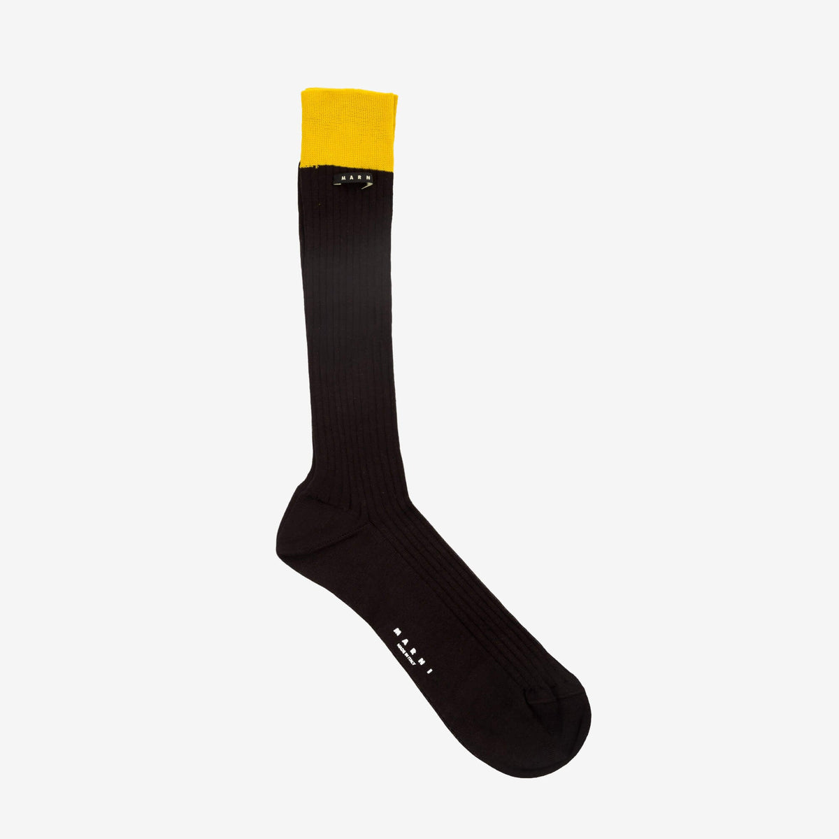 MARNI Contrast Cuff Socks Coffee-1
