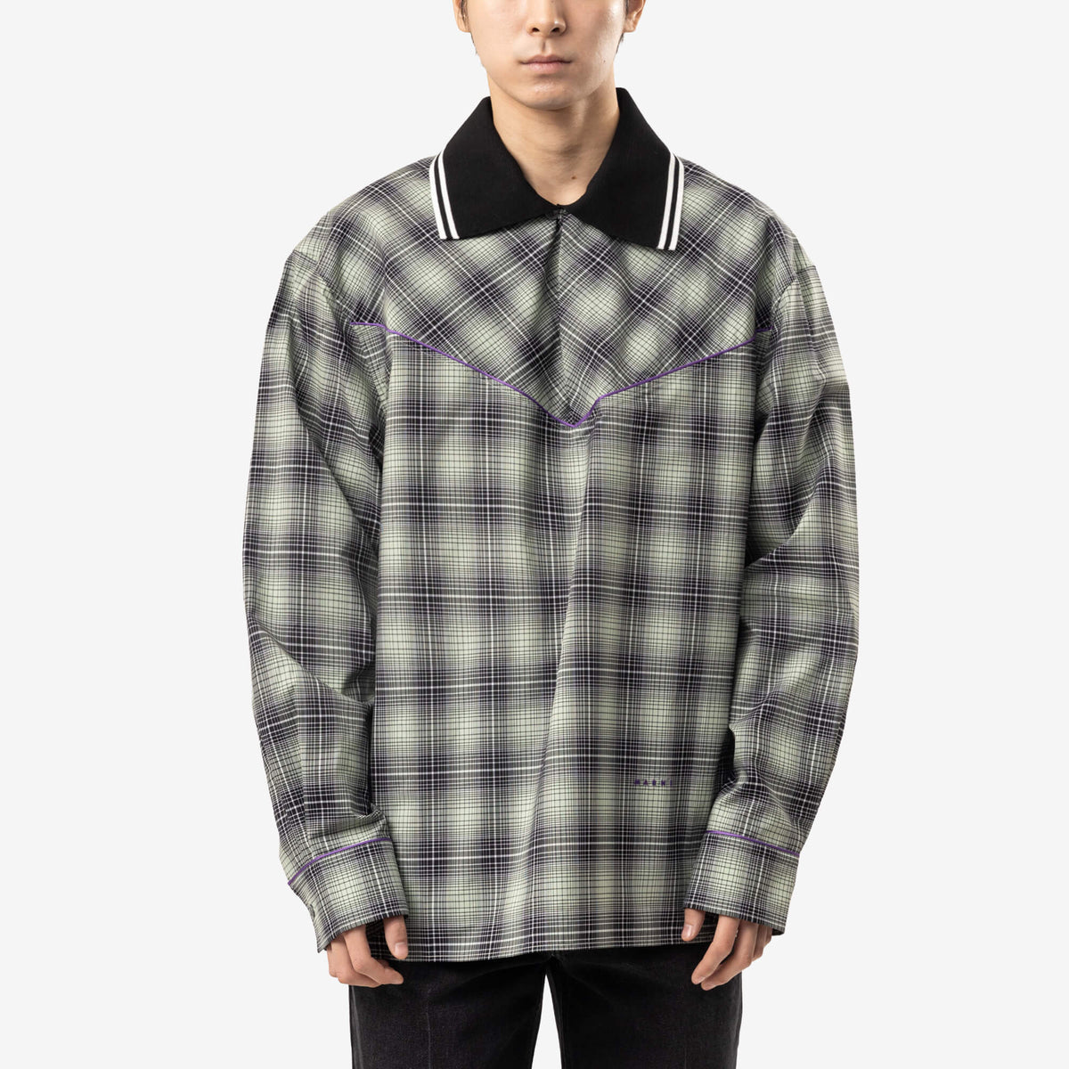 MARNI Degrade Western Check Shirt Waterfall-1