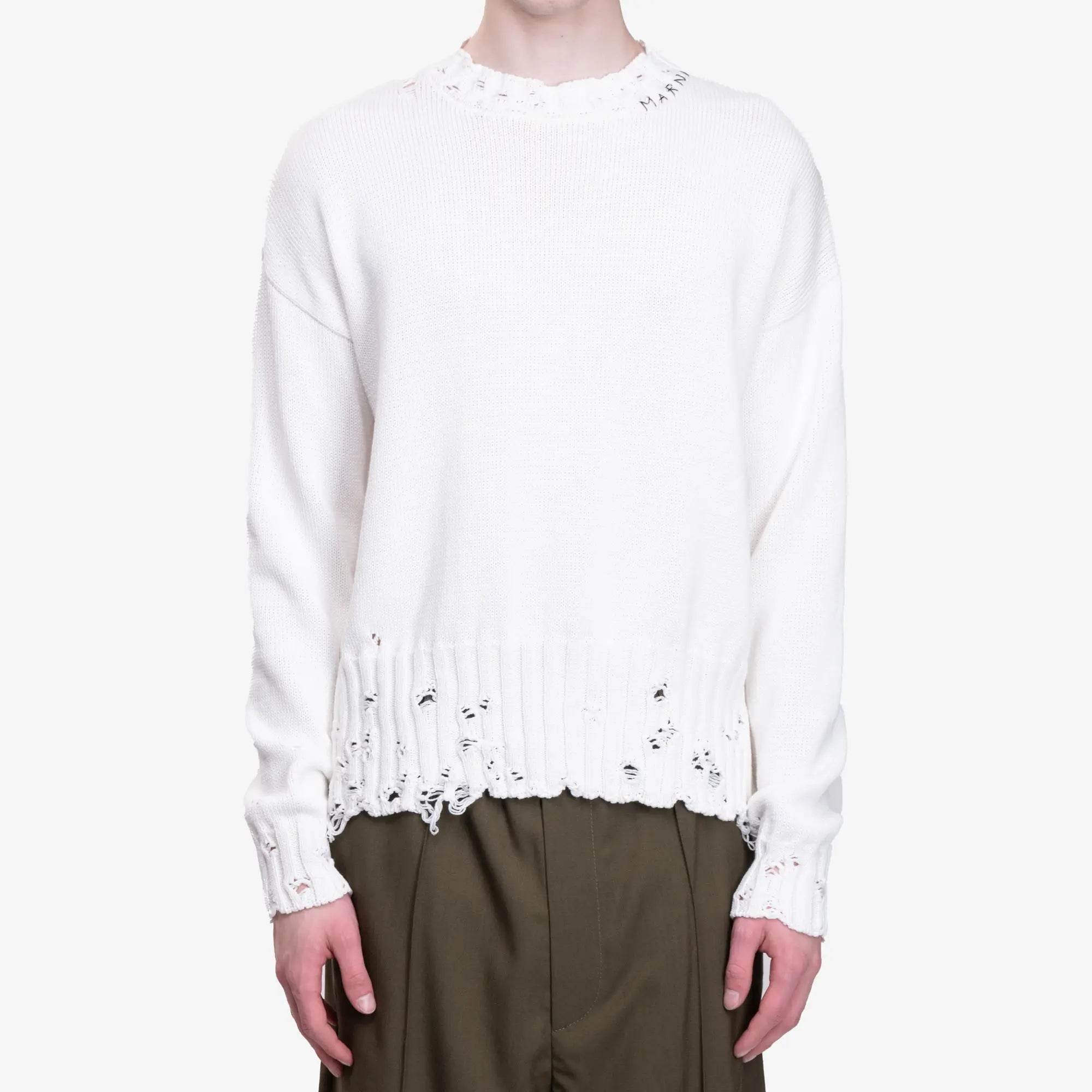 MARNI Dishevelled Sweater Lily White - 1