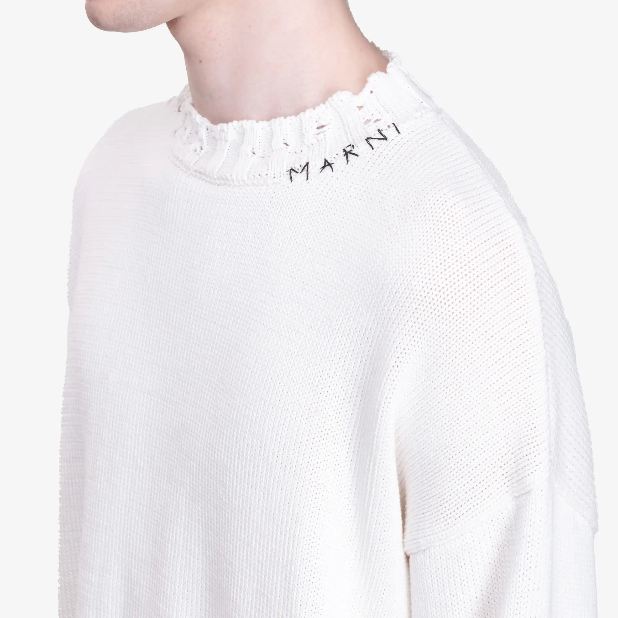 MARNI Dishevelled Sweater Lily White - 6