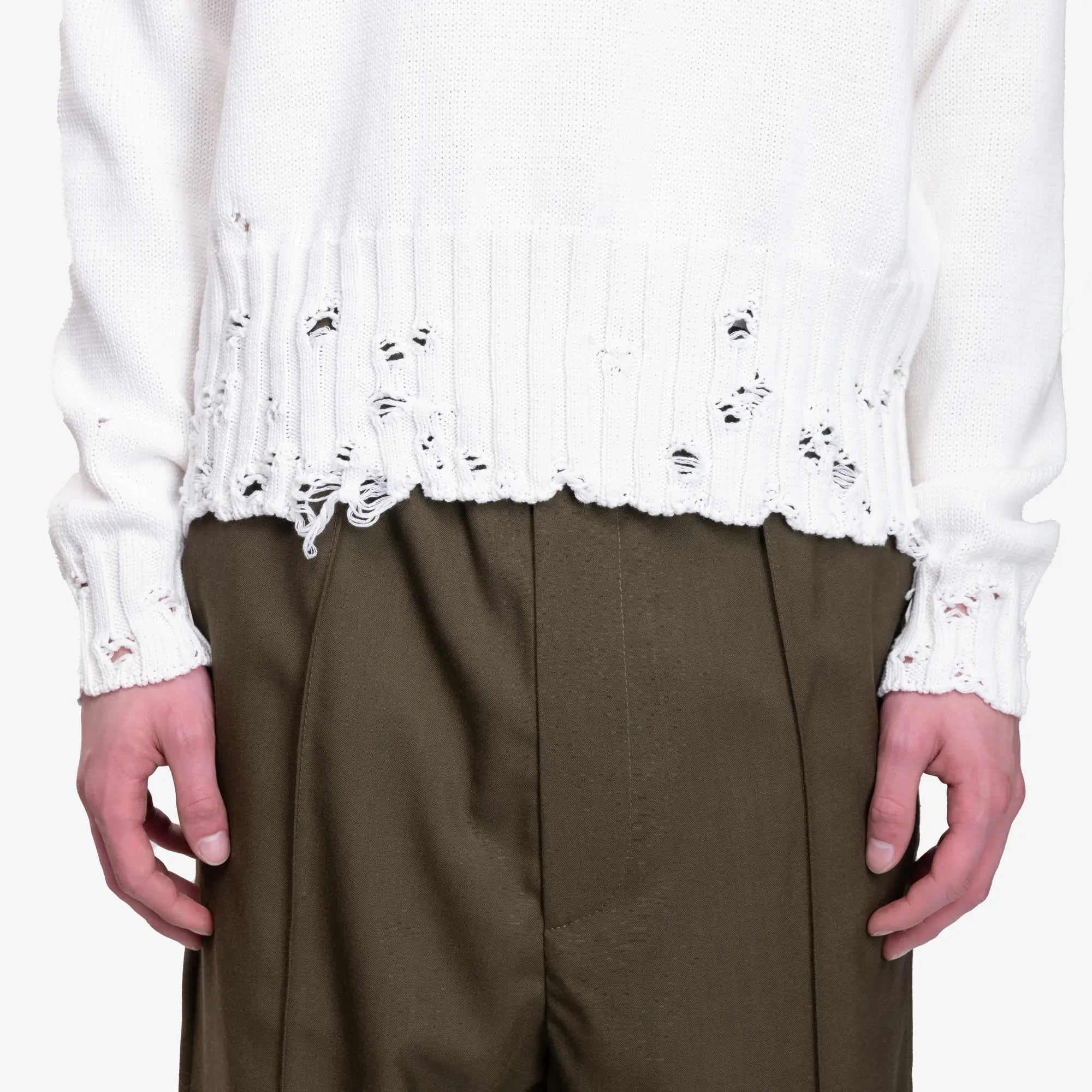 MARNI Dishevelled Sweater Lily White - 5