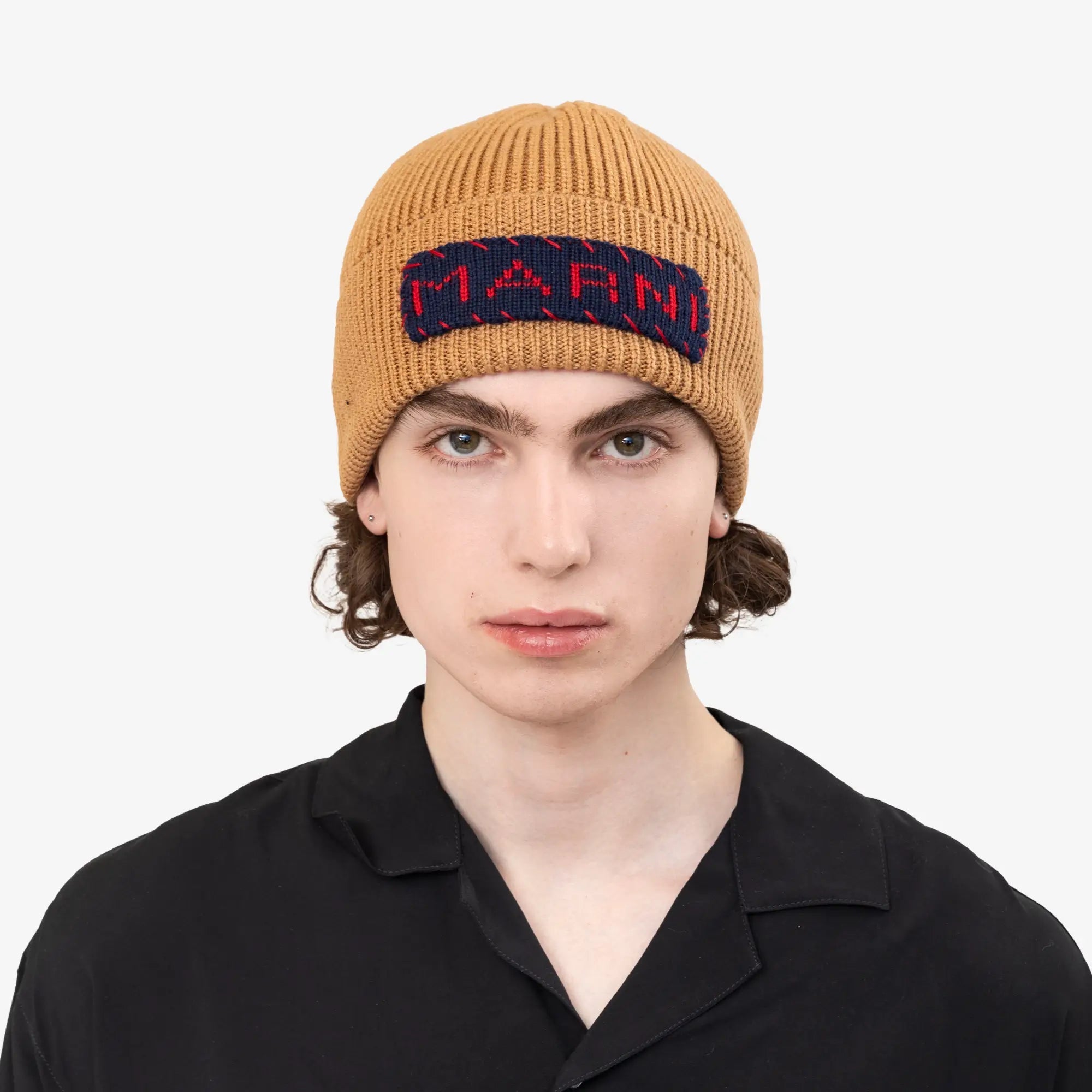 MARNI Fisherman Rib Beanie Caramel - 2
