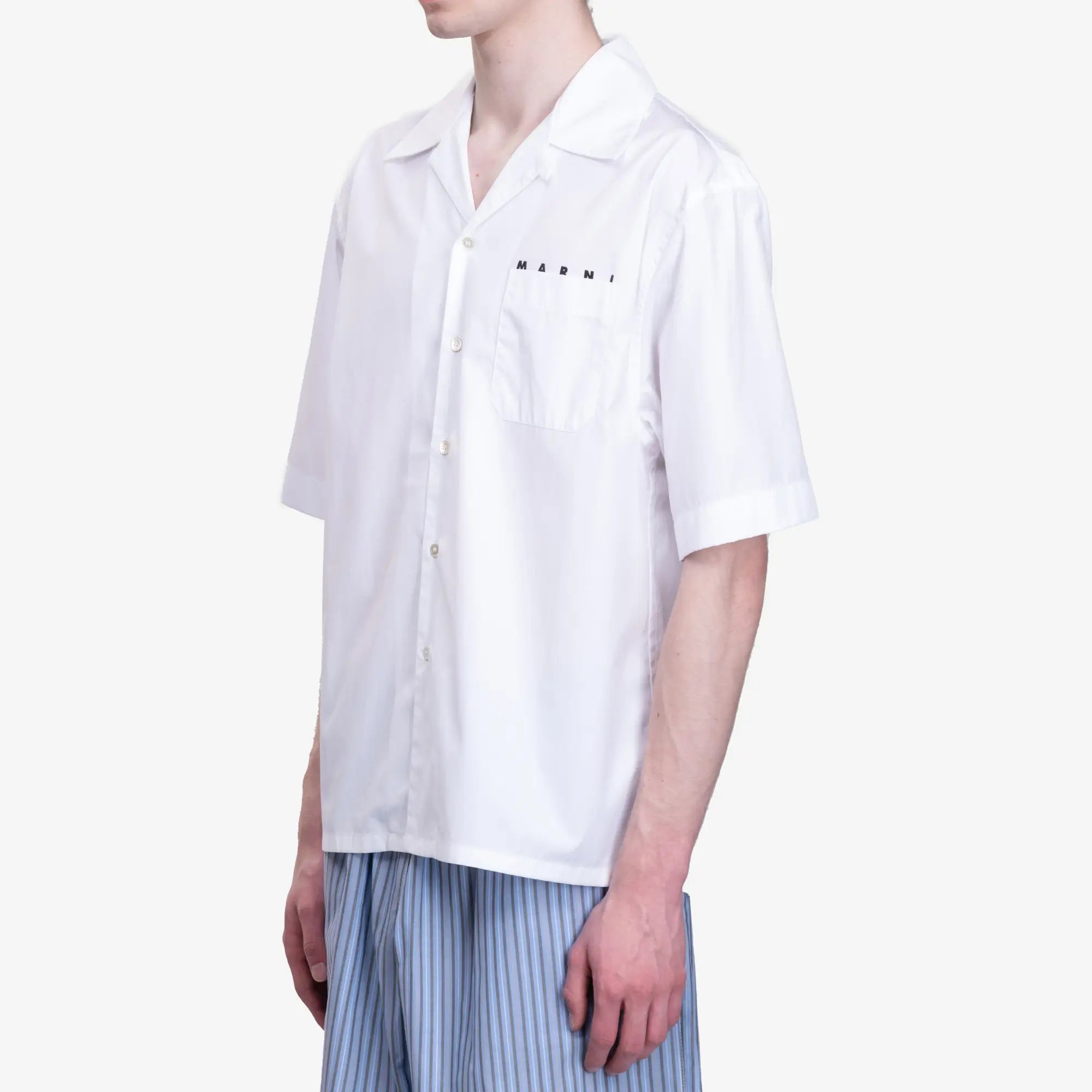 MARNI Hidden Logo Bowling Shirt Lily White - 3