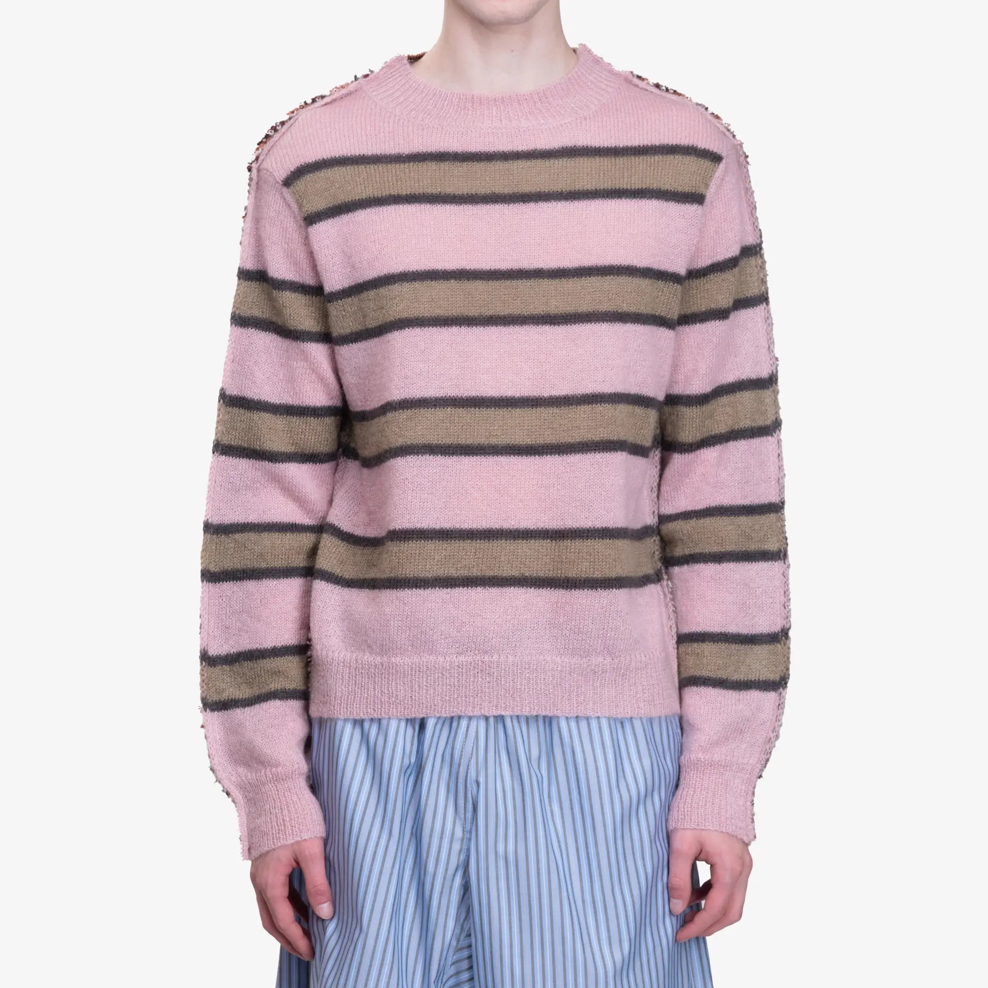 MARNI Mix Stripe Sweater Soft Pink - 1