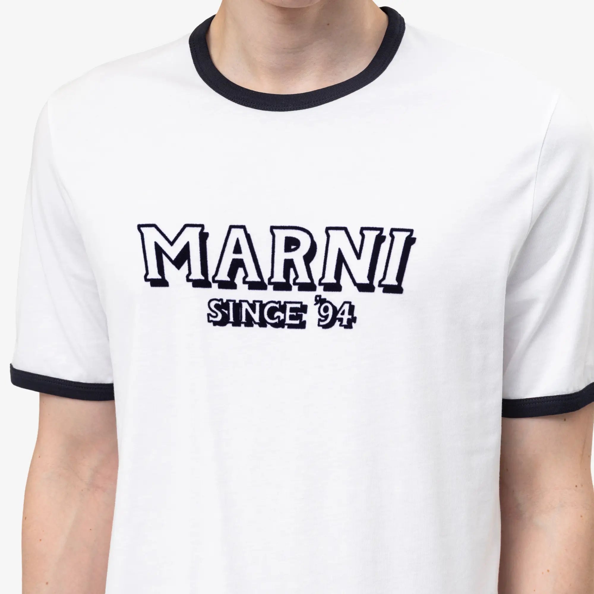 MARNI Since 94 Contrast Trim T-Shirt Lily White - 5