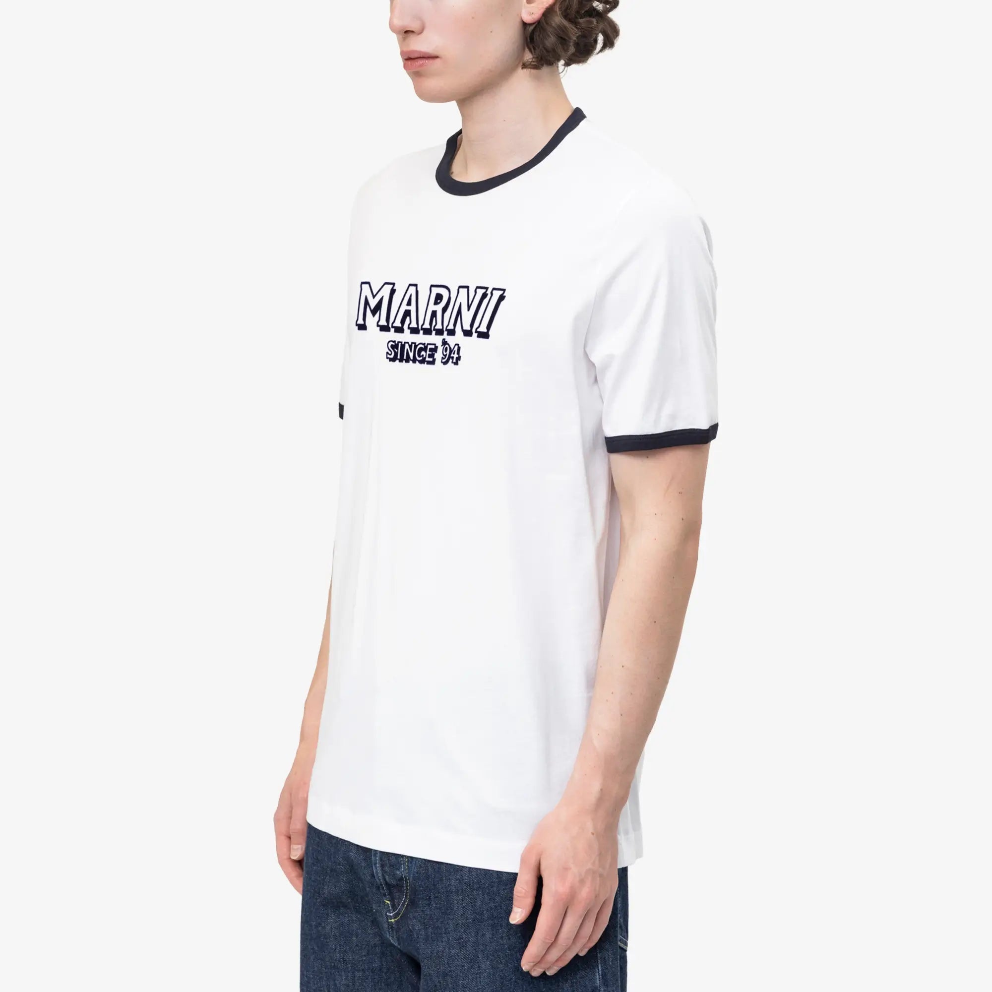 MARNI Since 94 Contrast Trim T-Shirt Lily White - 3