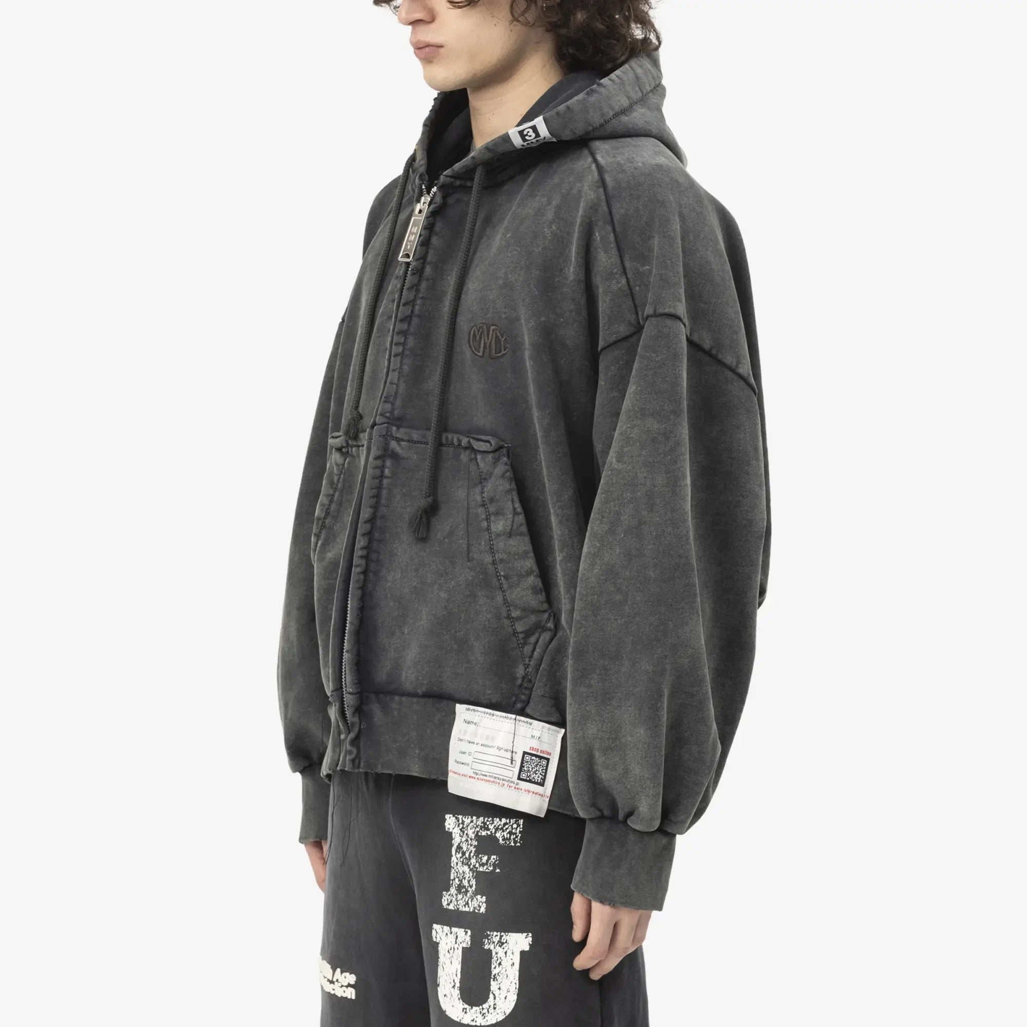 Mihara Yasuhiro Amateur Sewn Wide Back Parka in Black