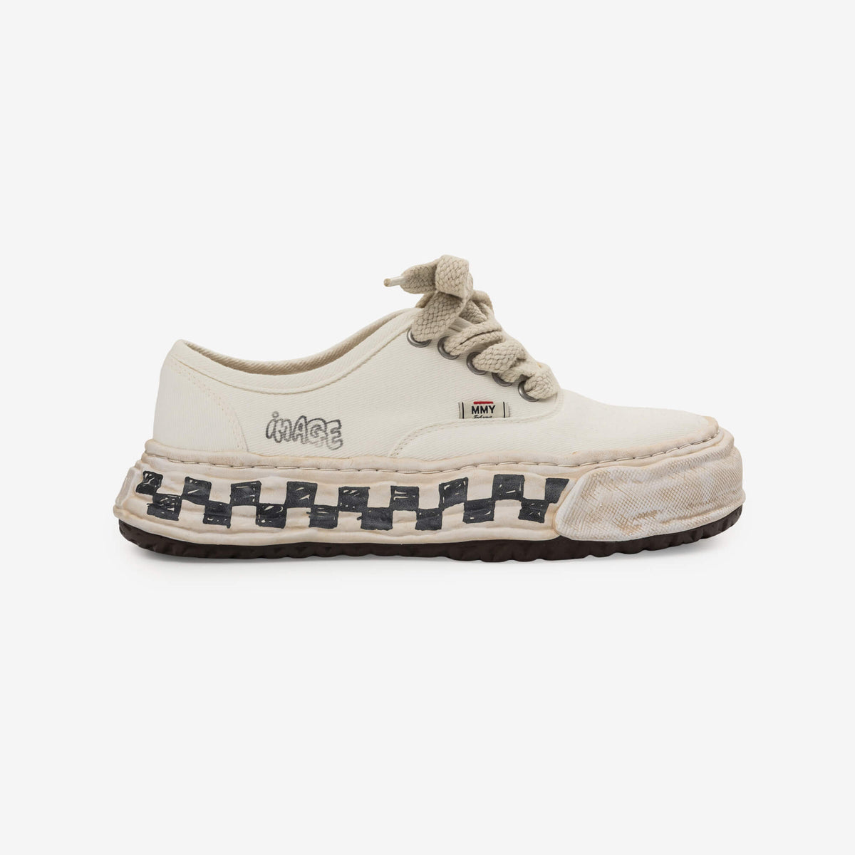 Mihara Yasuhiro Baker26 Graffiti Sole Low-Top Sneakers White-3
