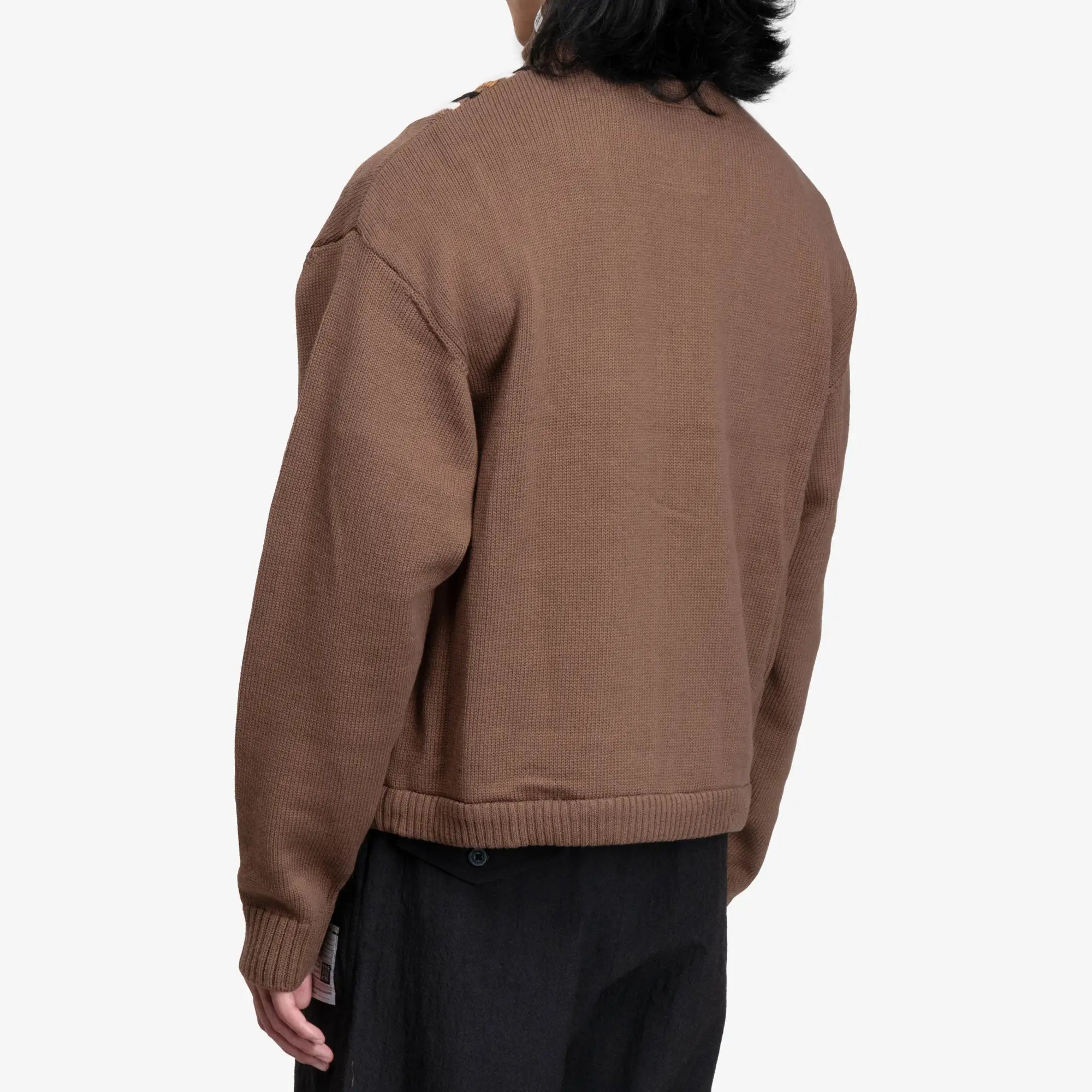 Mihara Yasuhiro Bedwin Bulky Knit Zip Cardigan Brown - 4