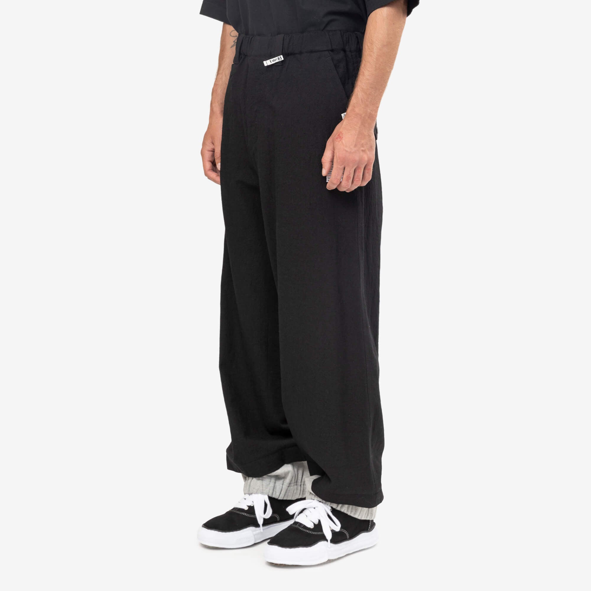 Mihara Yasuhiro Bottom Layered Trousers Black-3