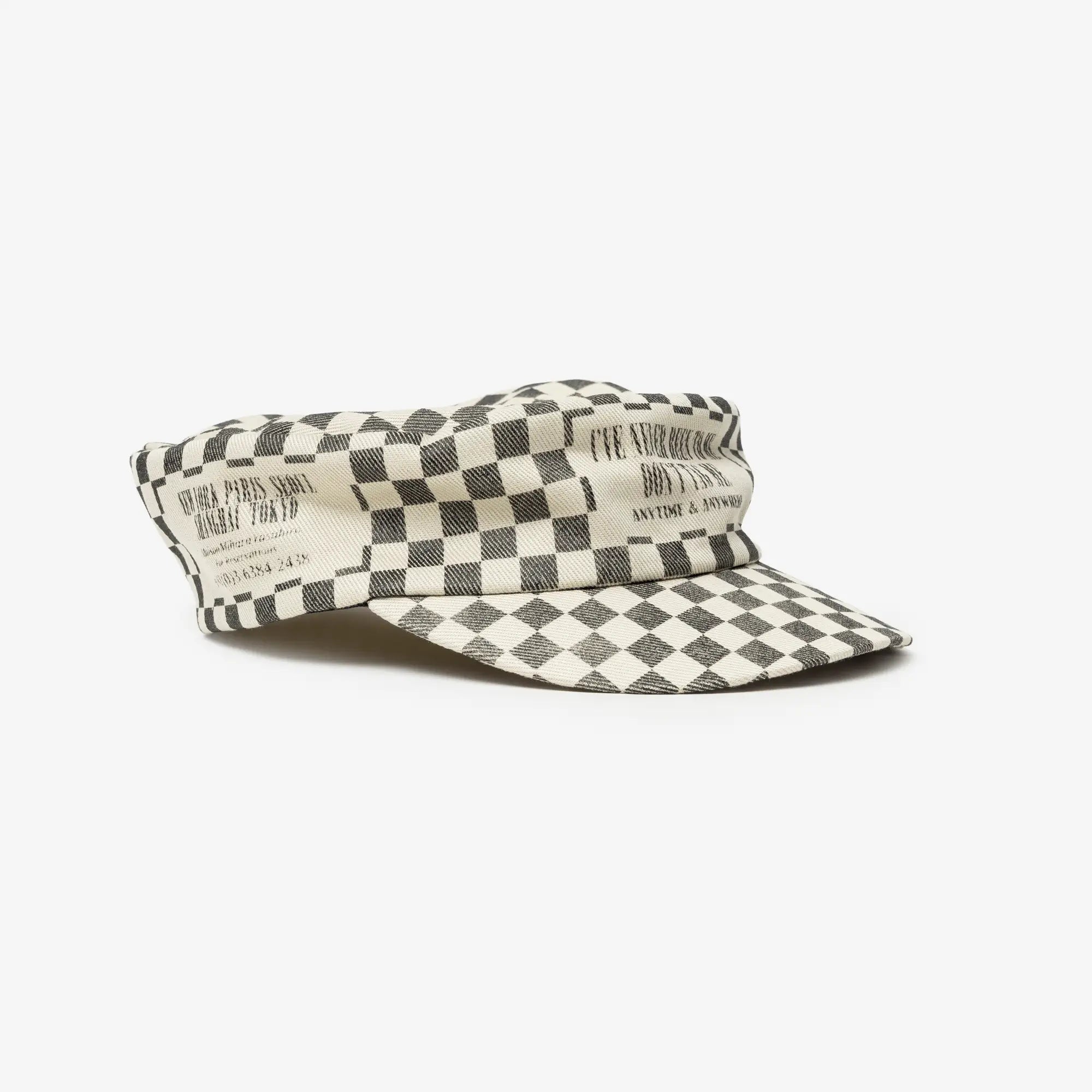 Mihara Yasuhiro Checker Conductor Cap Beige - 3