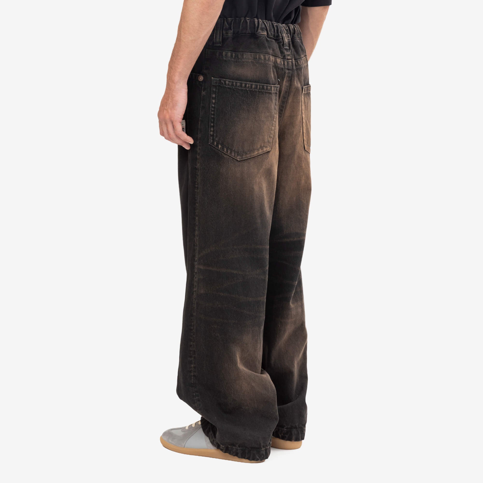 Mihara Yasuhiro Combined Denim Sweat Pants Black-4