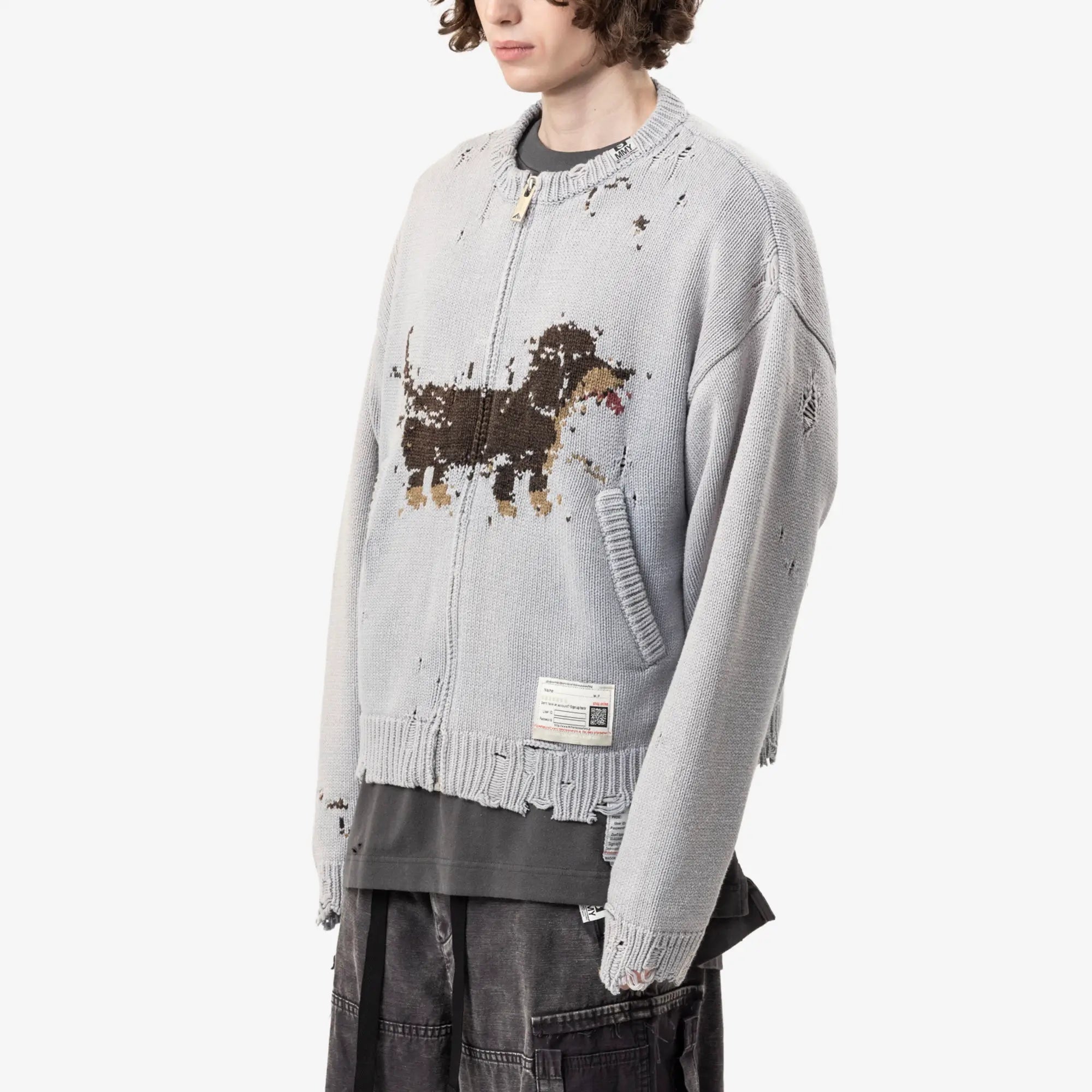 Mihara Yasuhiro Dog Cardigan Blue - 3