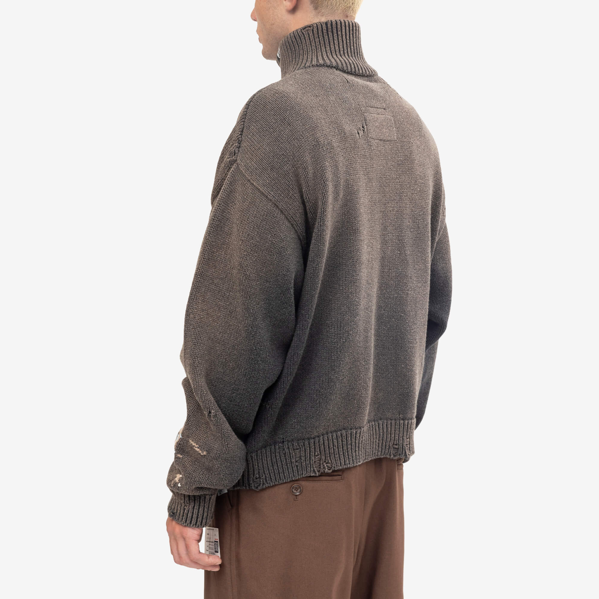 Mihara Yasuhiro Elephant Jacquard Knit Cardigan Black-4
