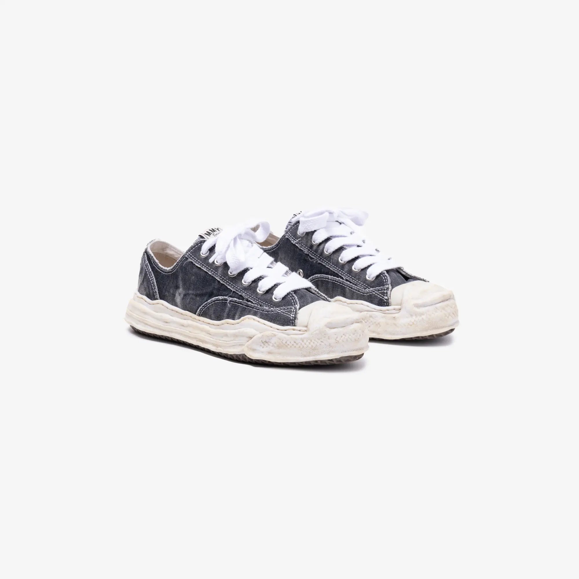 Mihara Yasuhiro Hank Bleached Canvas Low - Top Sneakers Black - 1