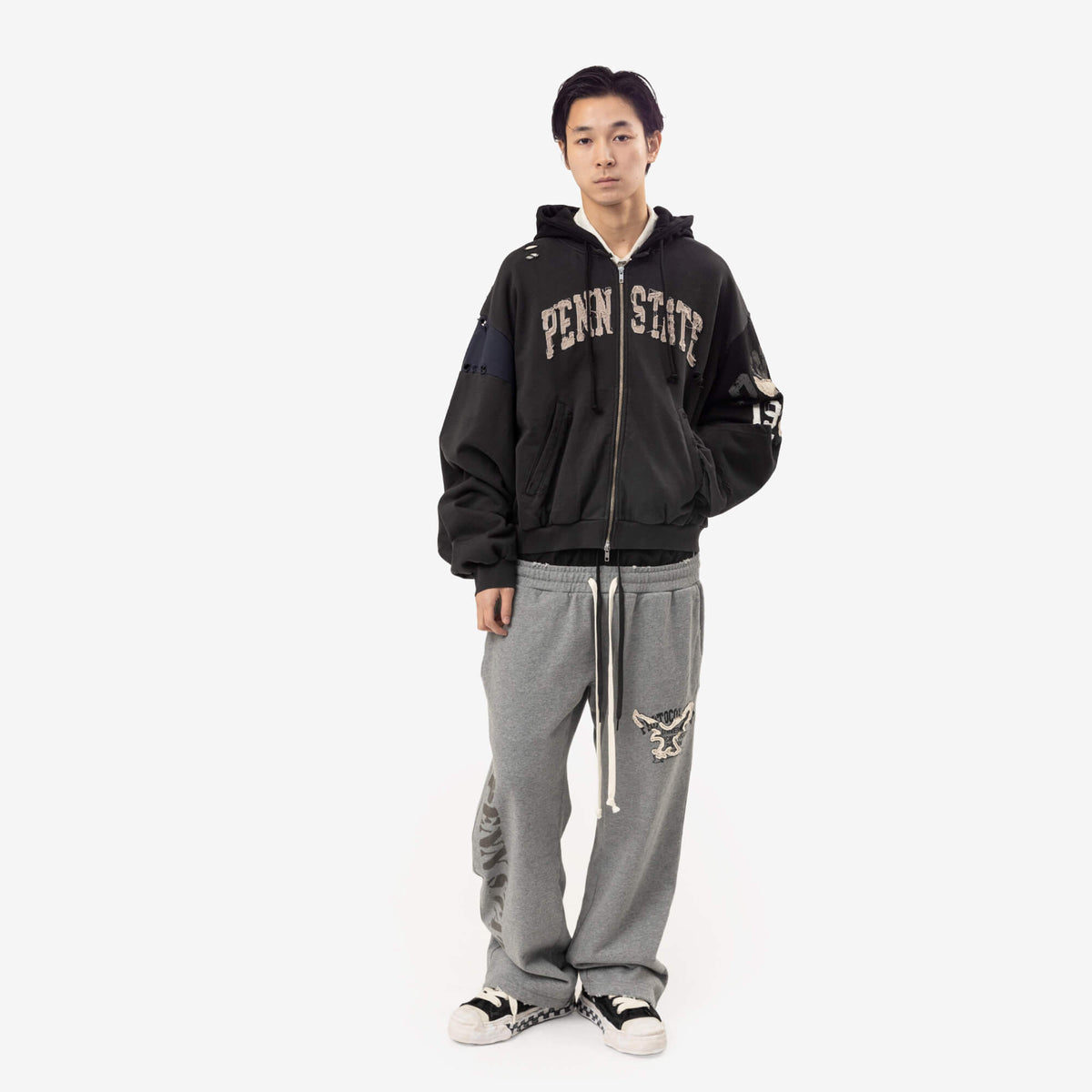 Mihara Yasuhiro Hank Graffiti Sole Low-Top Sneakers Black-6