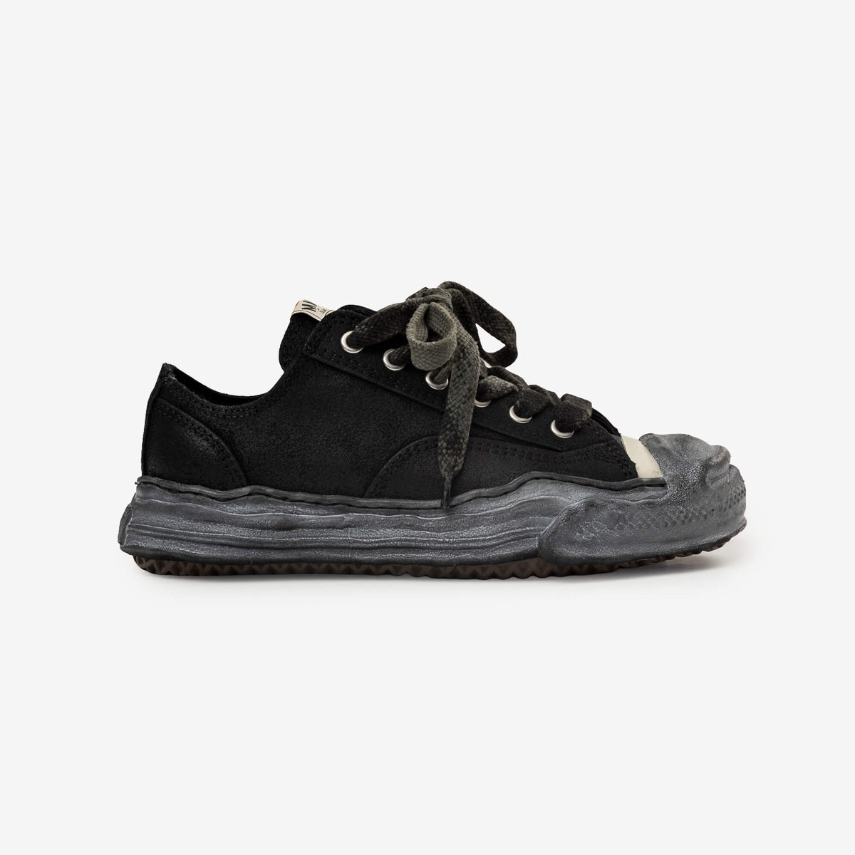 Mihara Yasuhiro Hank Waxed Suede Low-Top Sneakers Black/Black-3
