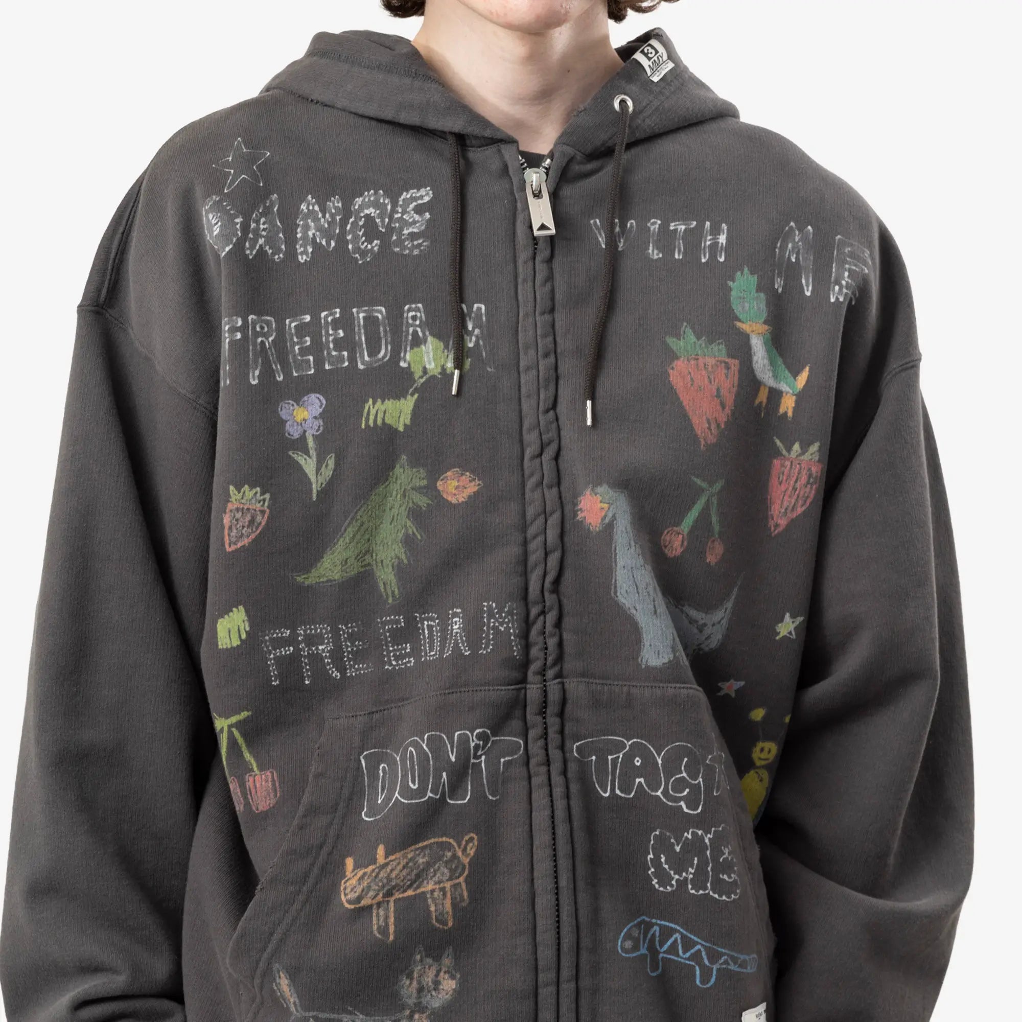 Mihara Yasuhiro Kids Doodle Hoody Black - 5
