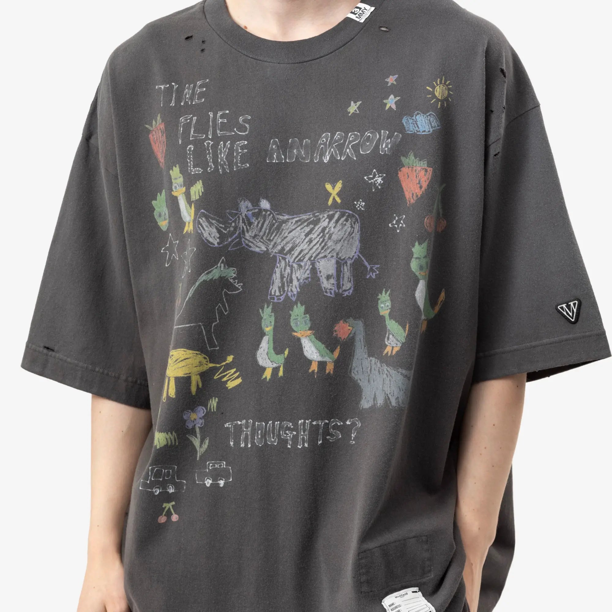 Mihara Yasuhiro Kids Doodle T-Shirt Black - 5