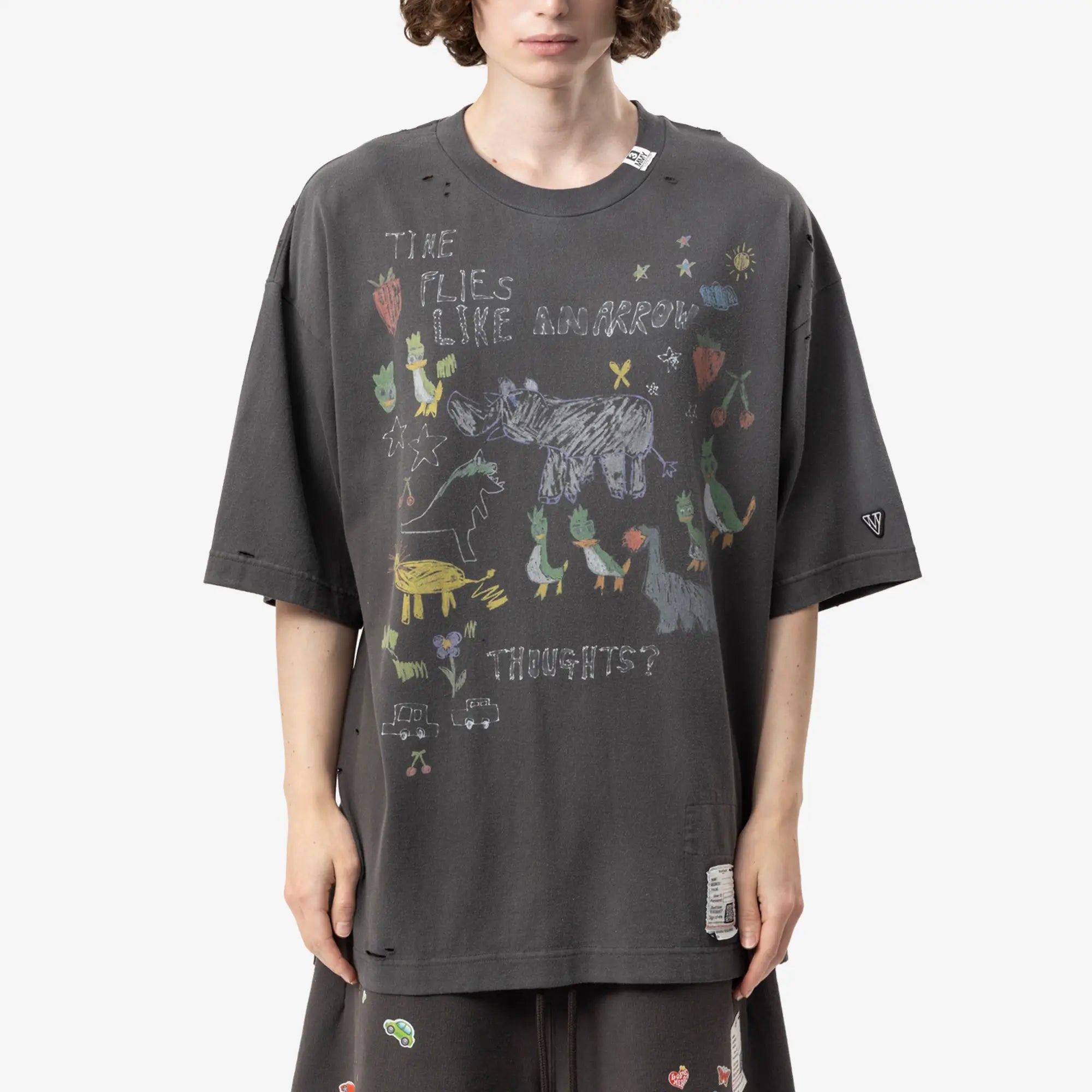 Mihara Yasuhiro Kids Doodle T-Shirt Black - 1