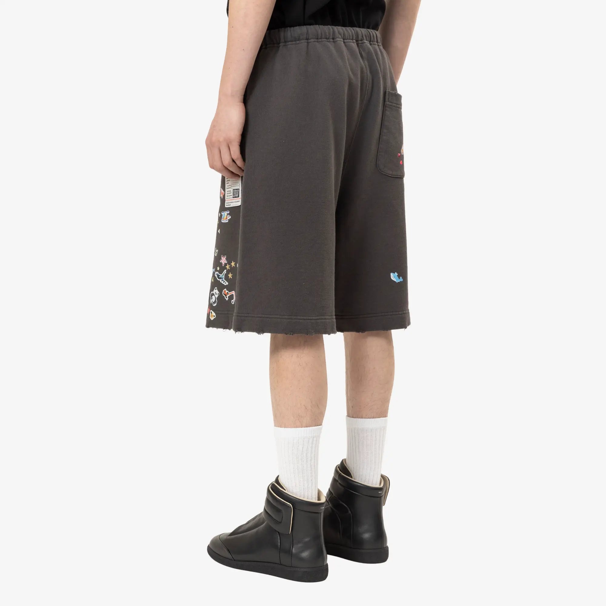 Mihara Yasuhiro Kids Sticker Shorts Black - 4