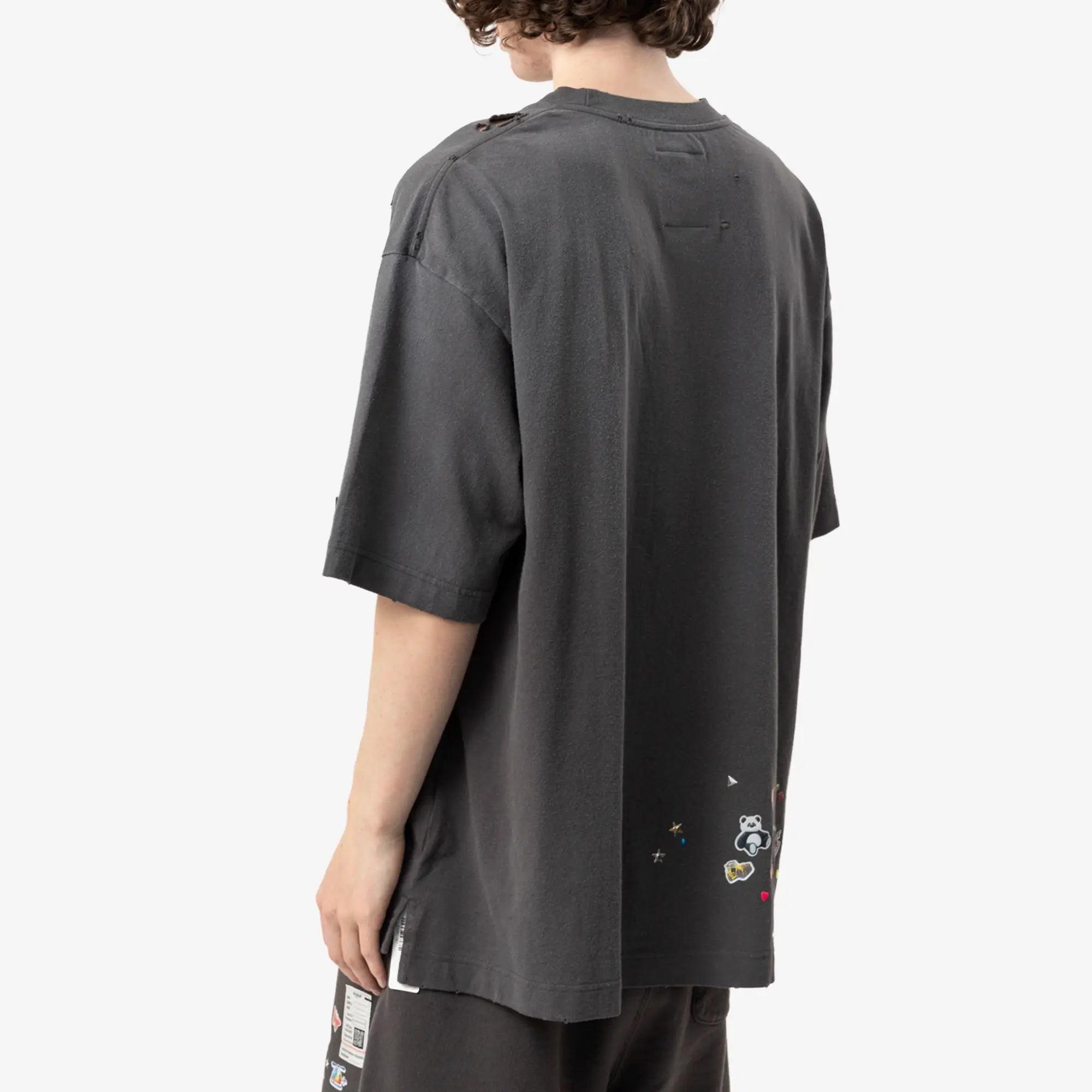 Mihara Yasuhiro Kids Sticker T-Shirt Black - 4
