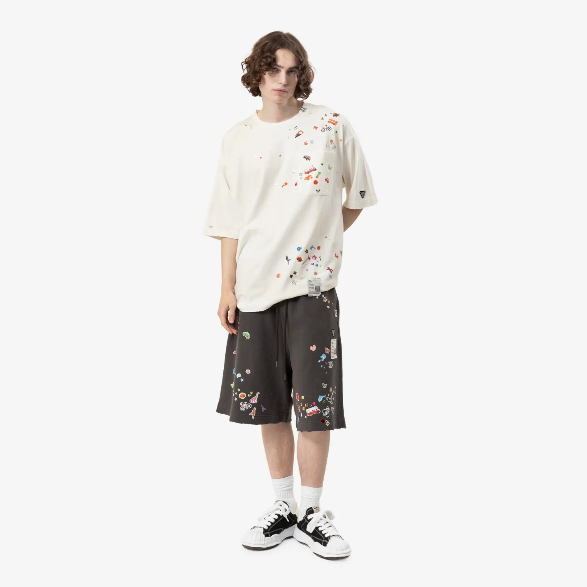 Mihara Yasuhiro Kids Sticker T-Shirt White - 2