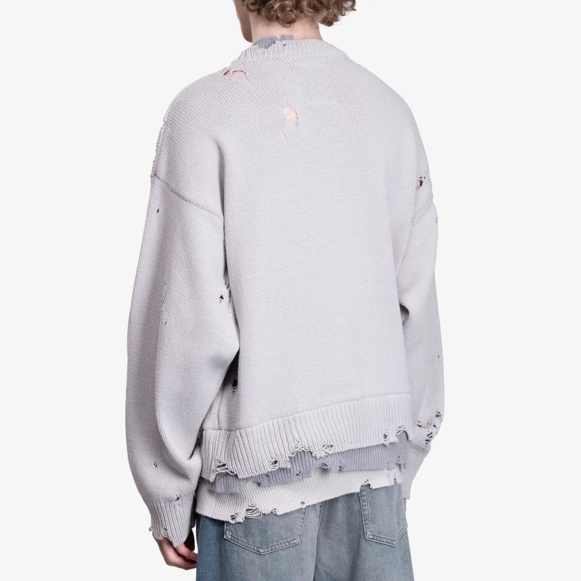 Mihara Yasuhiro Layered Knit Sweater Grey - 4