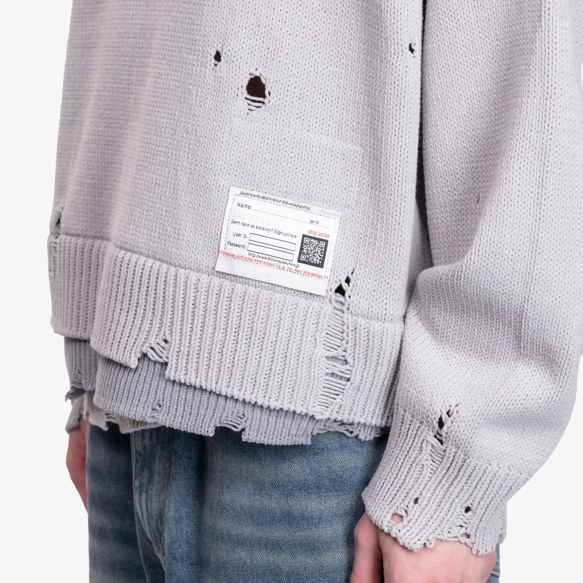 Mihara Yasuhiro Layered Knit Sweater Grey - 5