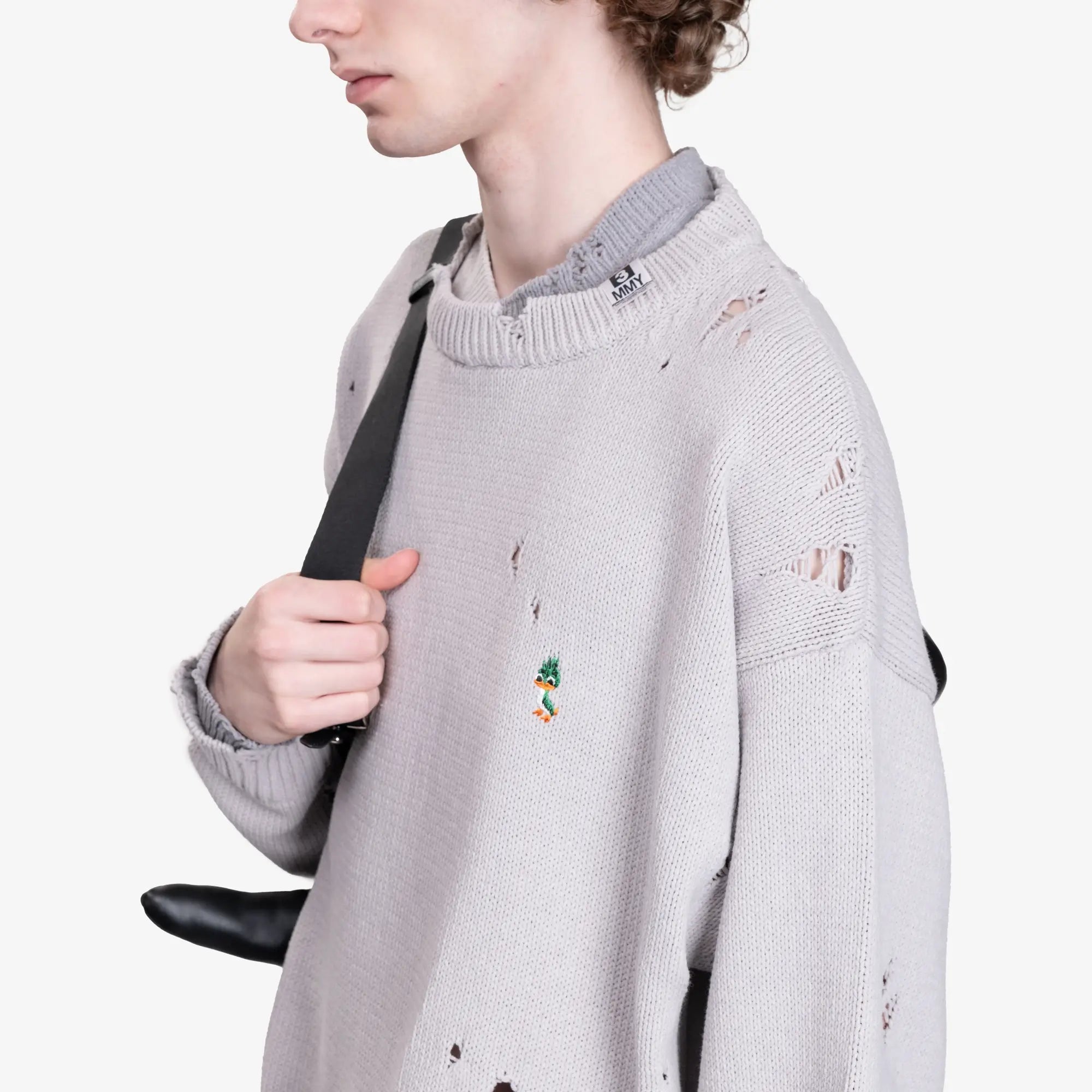 Mihara Yasuhiro Layered Knit Sweater Grey - 6