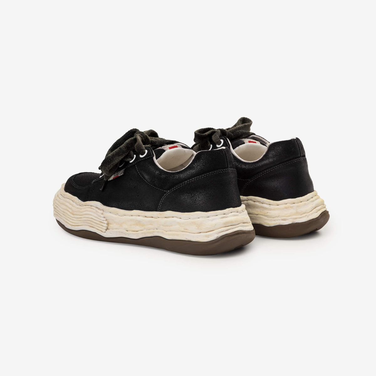 Mihara Yasuhiro Oliver Waxed Suede Low-Top Sneakers Black-5