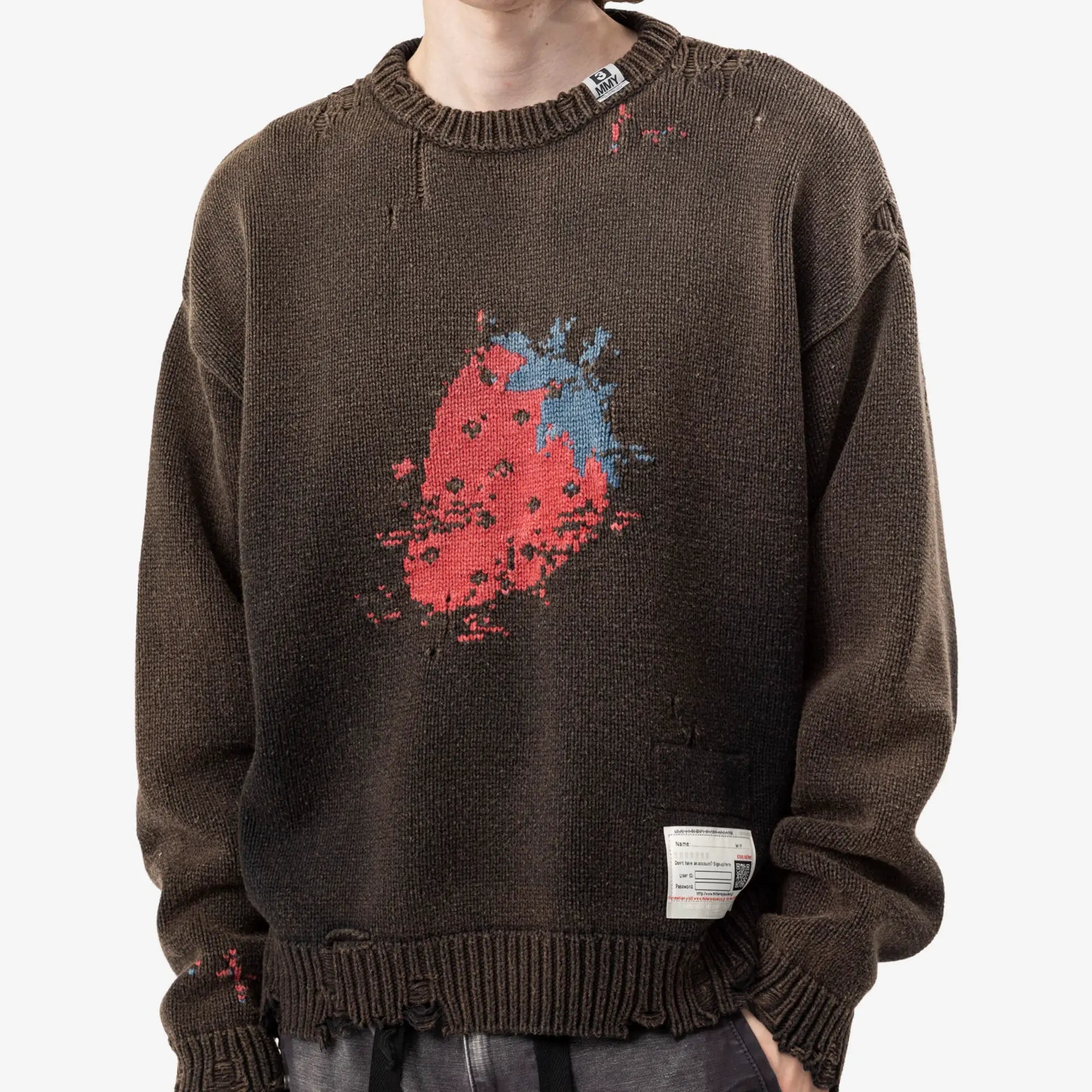 Mihara Yasuhiro Strawberry Sweater Black - 5