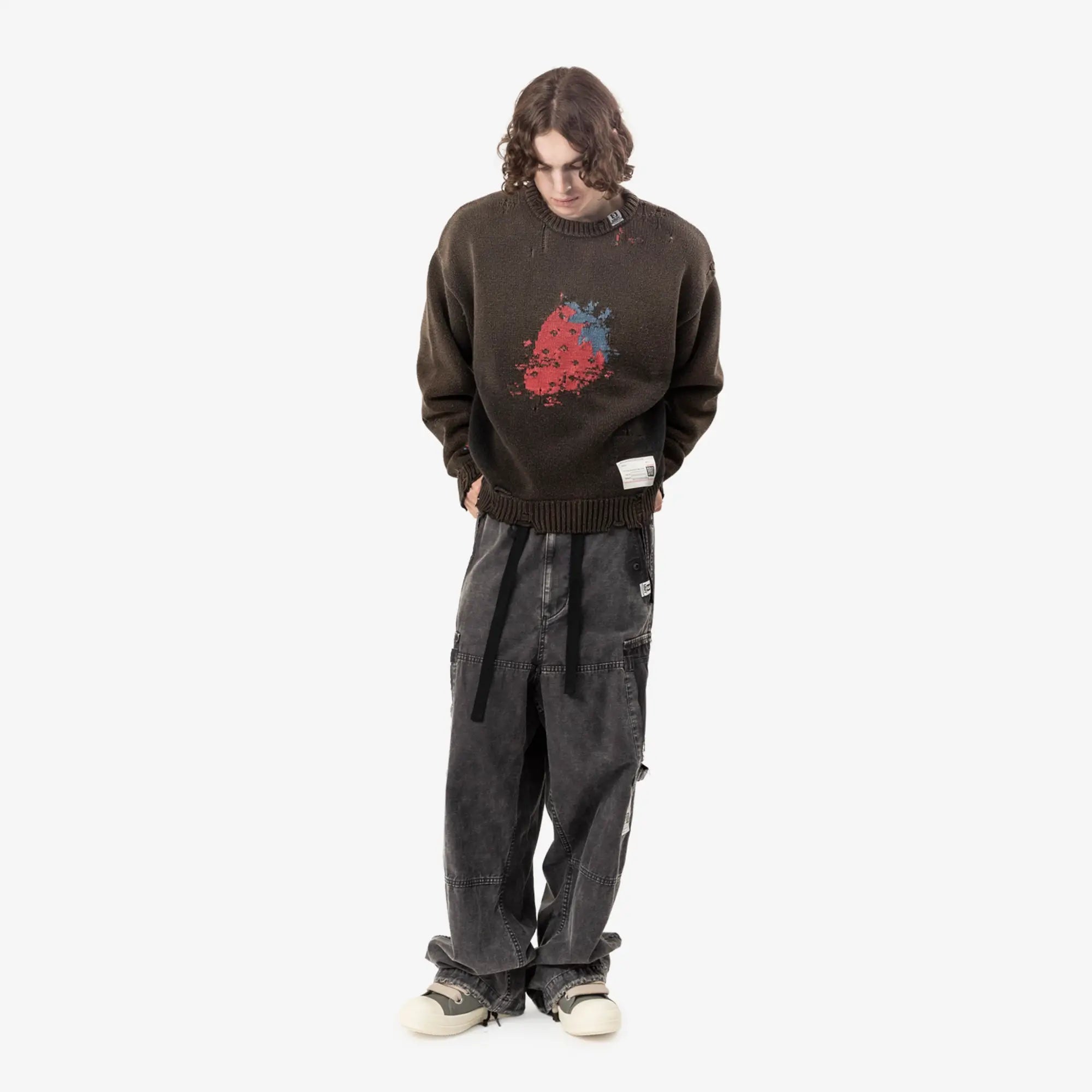 Mihara Yasuhiro Strawberry Sweater Black - 2