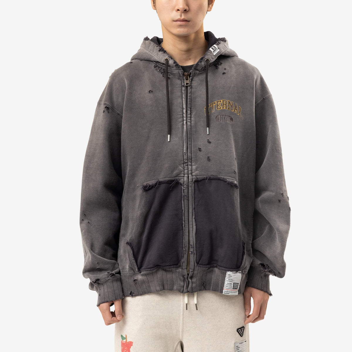 Mihara Yasuhiro Sun Faded Hoody Black-1