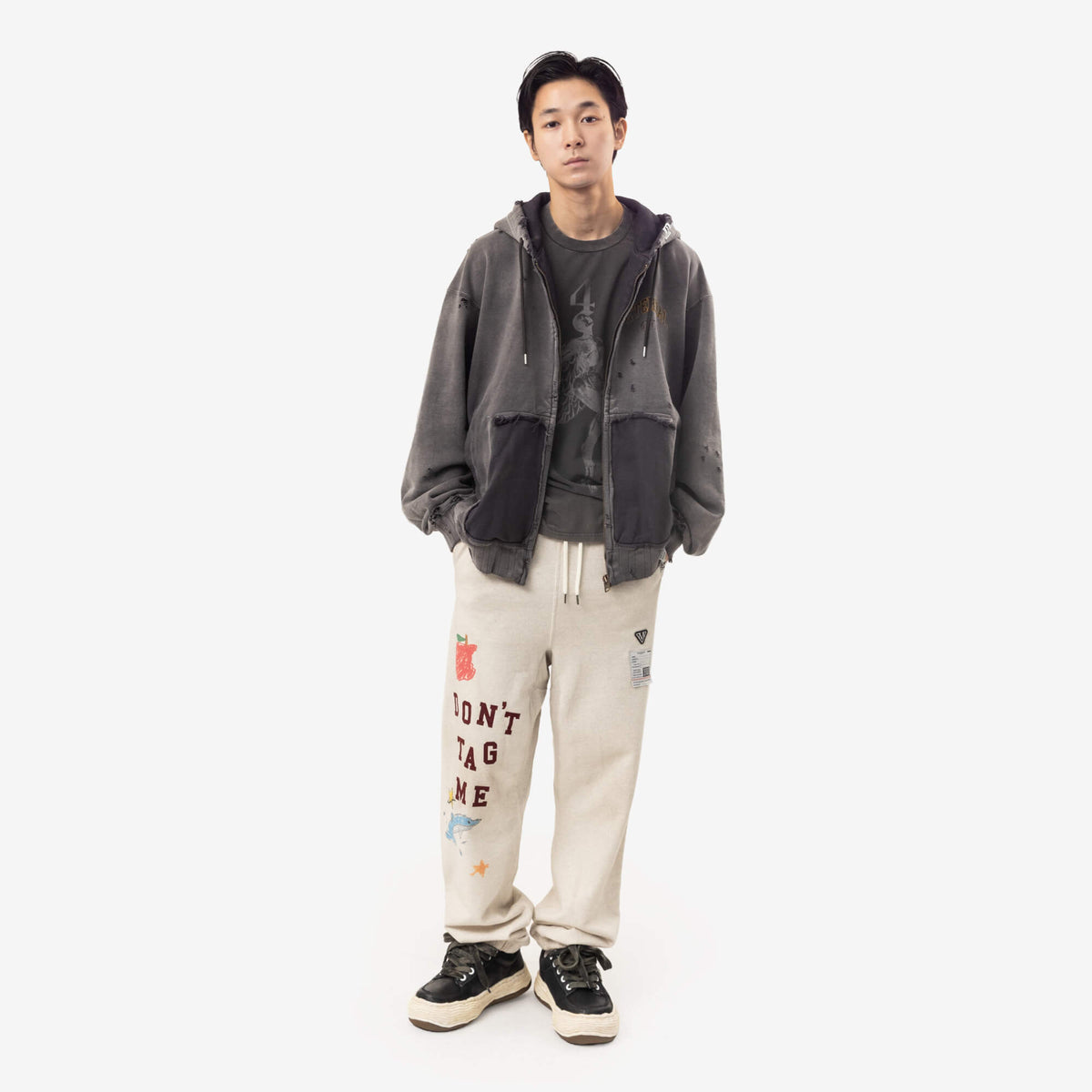 Mihara Yasuhiro Sun Faded Hoody Black-2