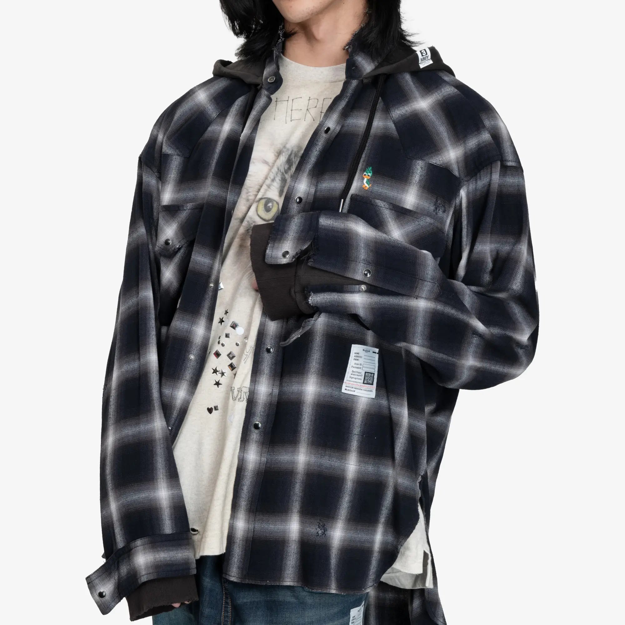 Mihara Yasuhiro Sweat Hoody LS Shirt Black - 5