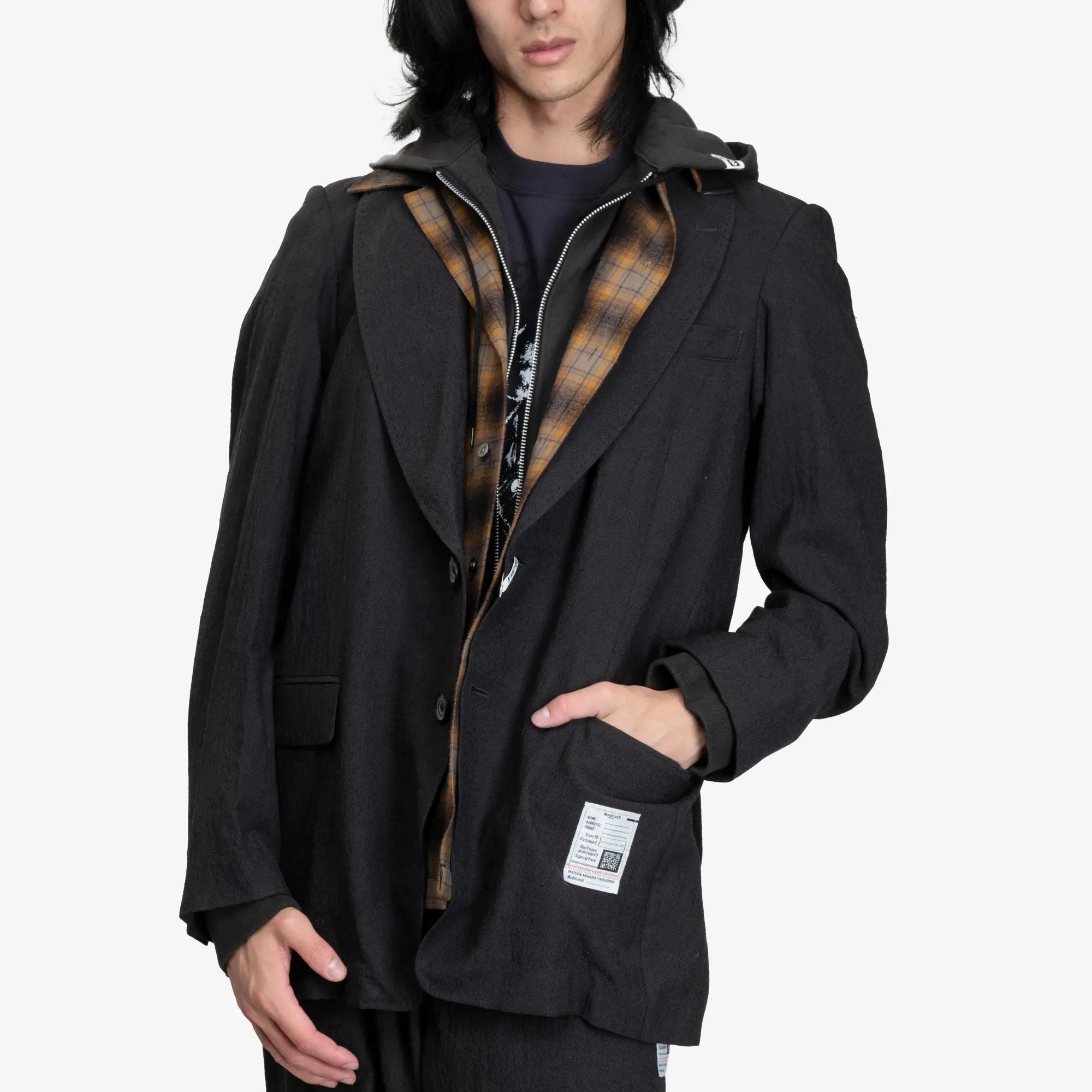 Mihara Yasuhiro Triple Layered Blazer Black - 5