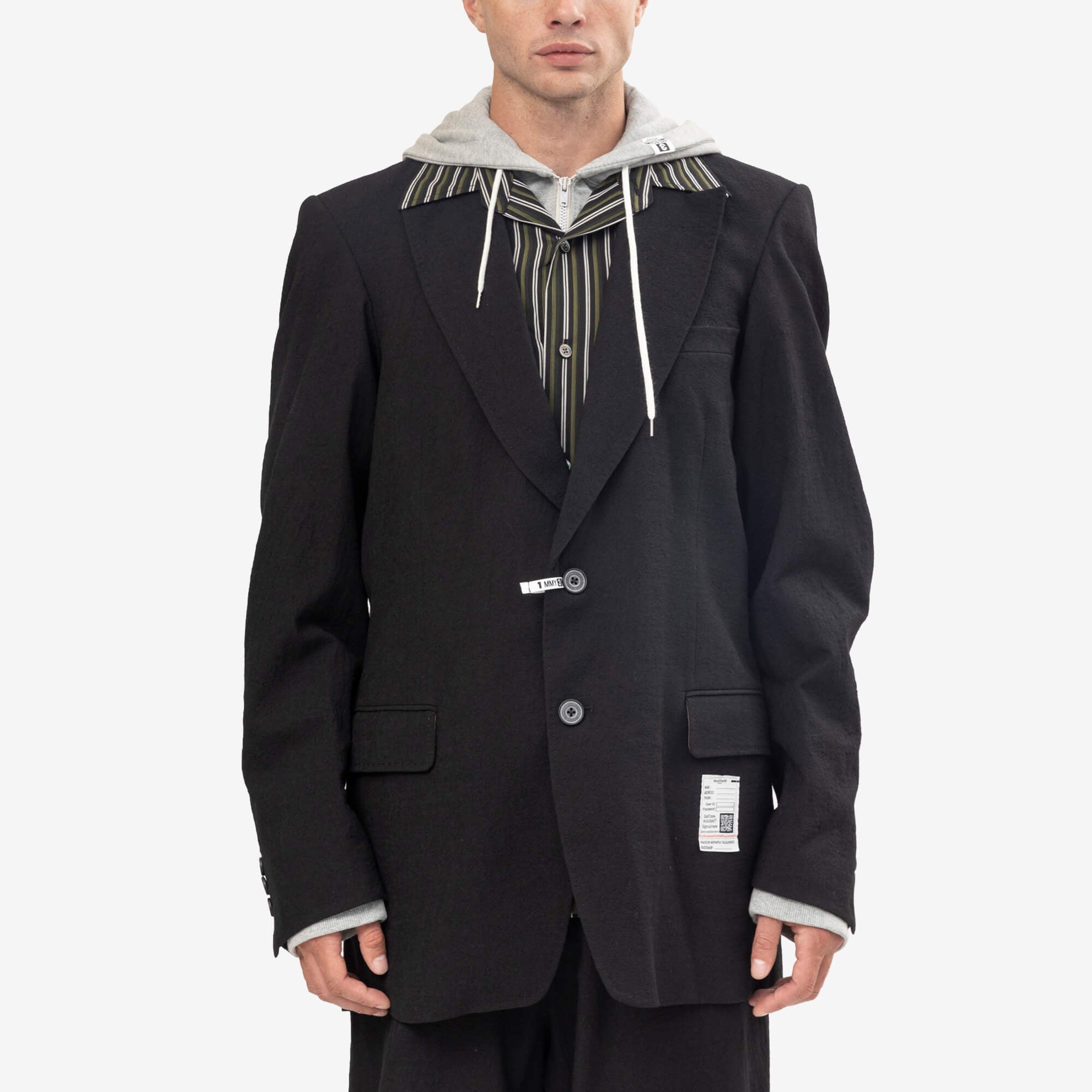 Mihara Yasuhiro Triple Layered Blazer Black-1
