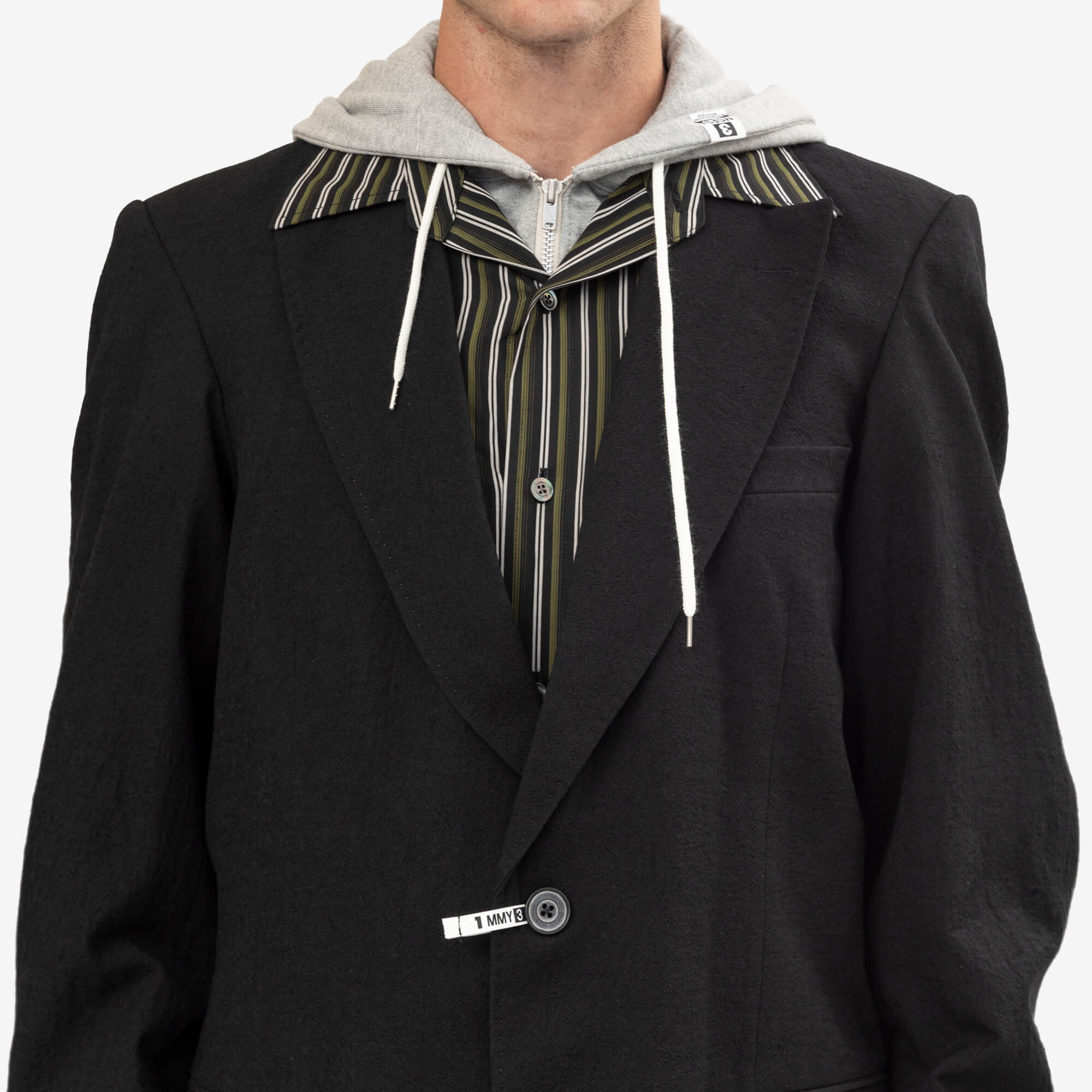 Mihara Yasuhiro Triple Layered Blazer Black-5